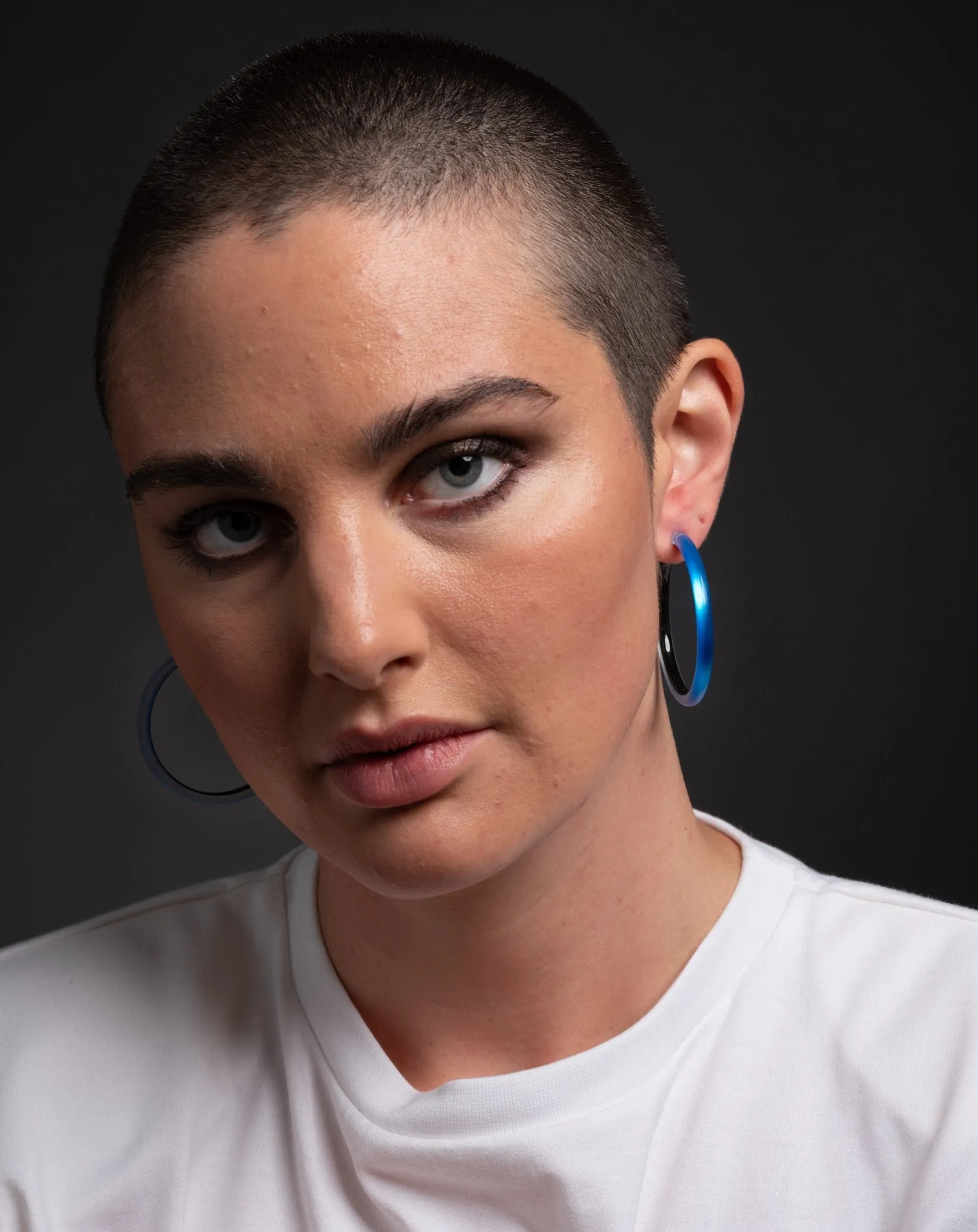 Skinny Lucite Hoop Earring - Cerulean sold by Alexis Bittar product image thumbnail 4