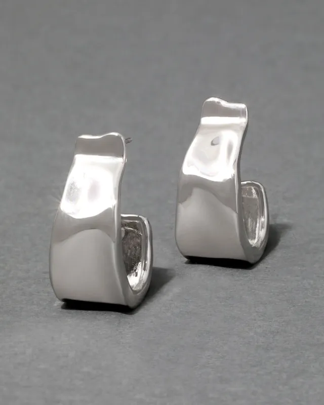 Molten Silver Ribbon Hoop Earring sold by Alexis Bittar