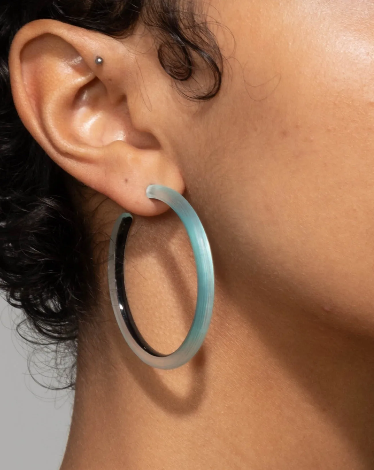 Skinny Lucite Hoop Earring- Mint Green sold by Alexis Bittar product image thumbnail 3