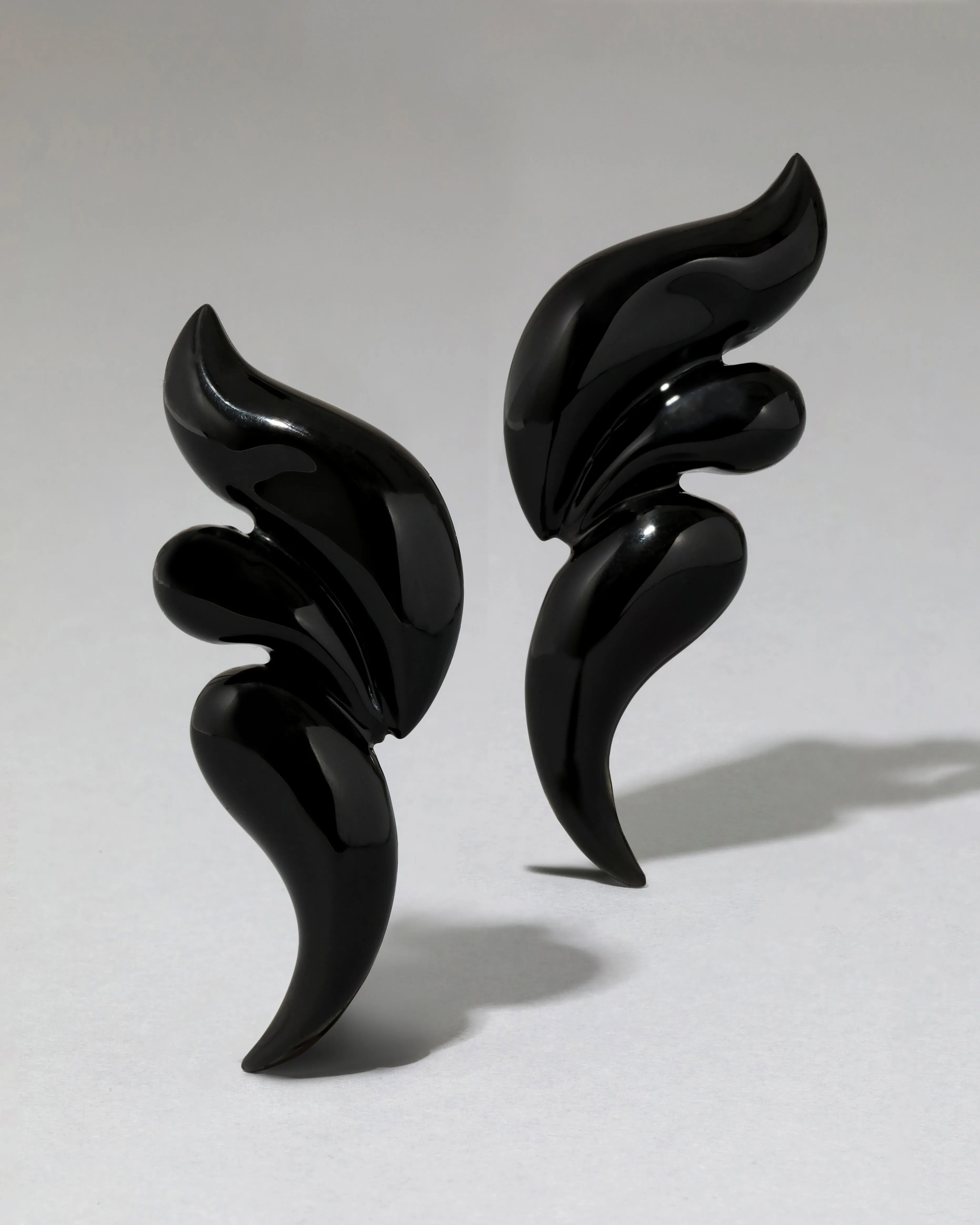 Liquid Lucite Wave Clip Earring- Black sold by Alexis Bittar