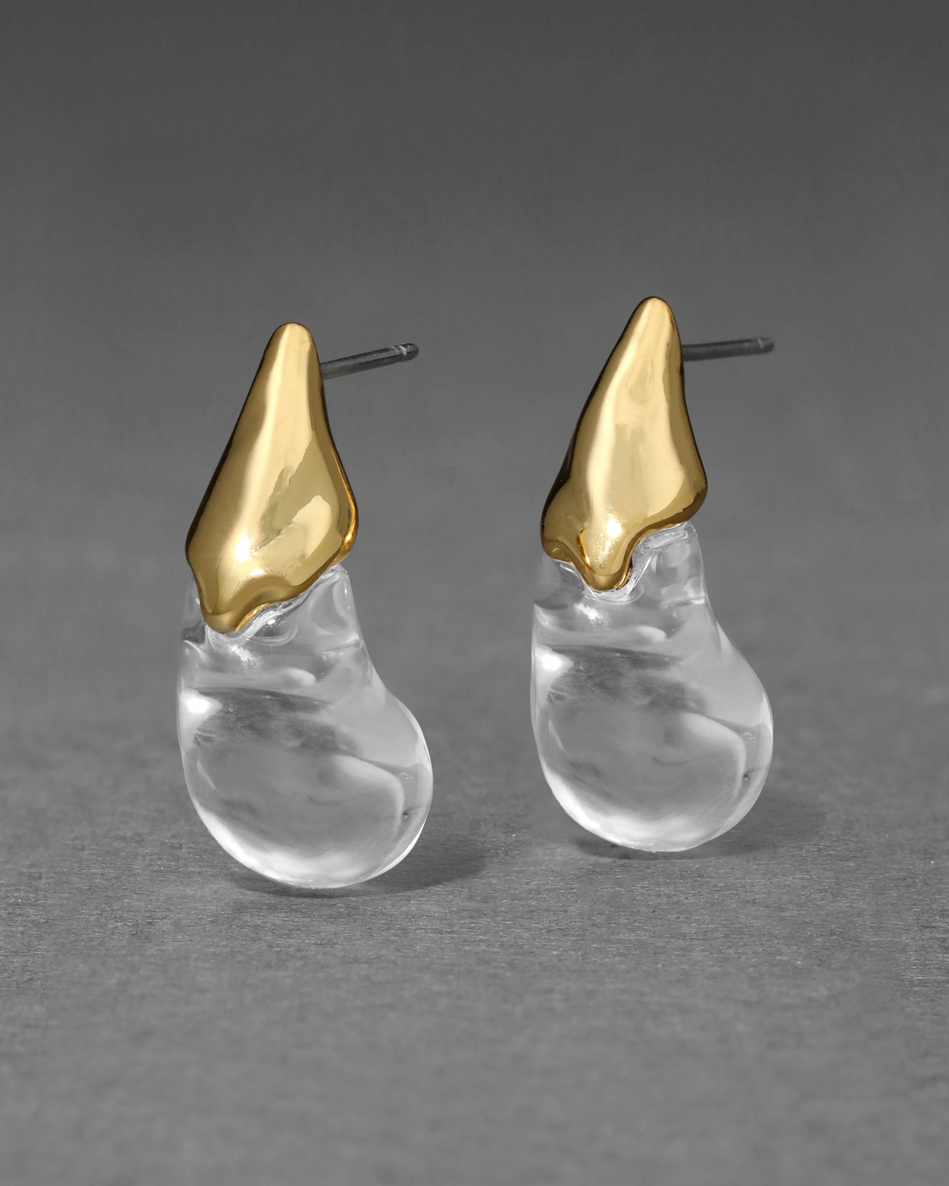 Liquid Lucite Arched Small Post Earring- Clear sold by Alexis Bittar