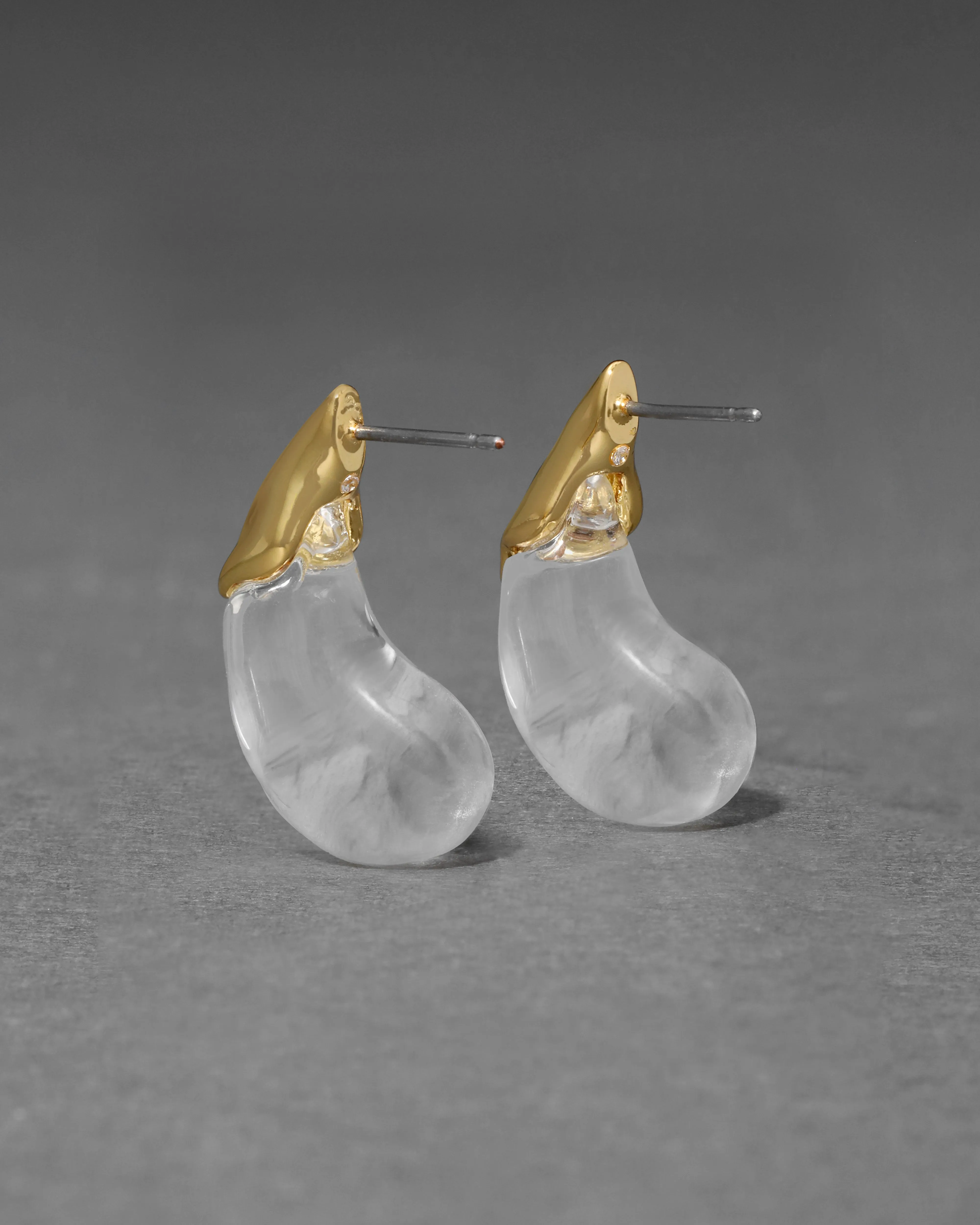 Liquid Lucite Arched Small Post Earring- Clear sold by Alexis Bittar product image thumbnail 5