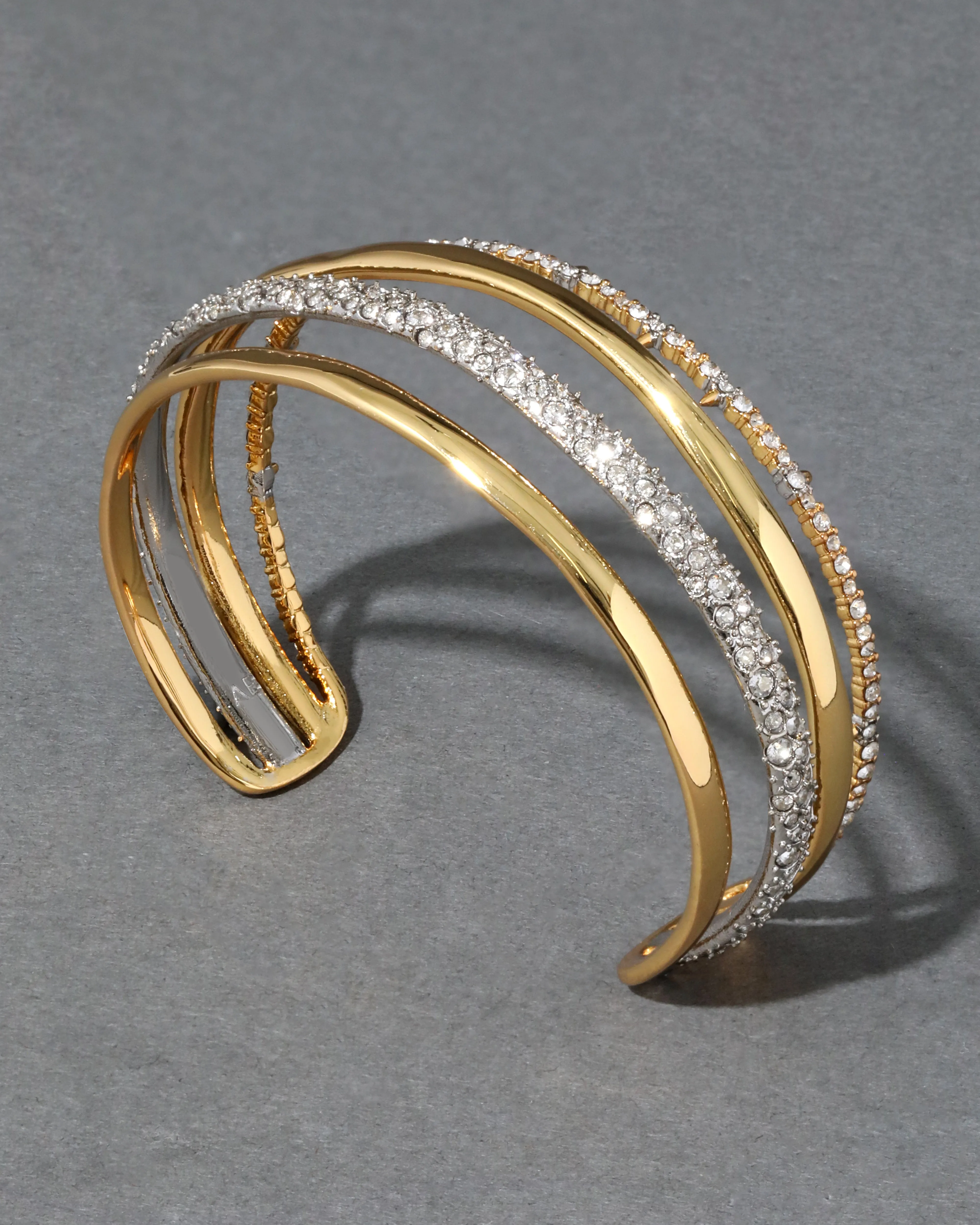 Crystal Encrusted Orbiting Cuff Bracelet- Gold sold by Alexis Bittar