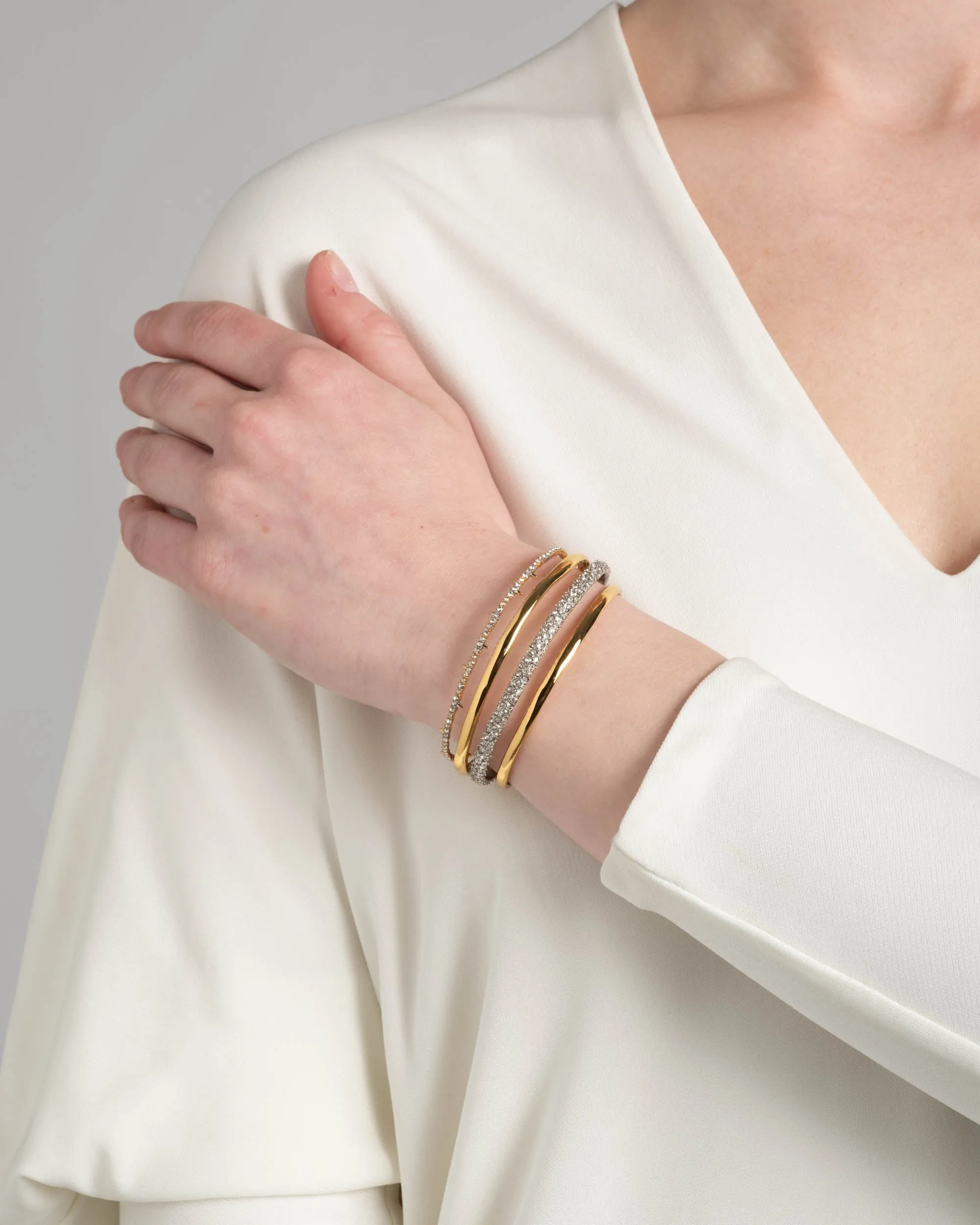 Crystal Encrusted Orbiting Cuff Bracelet- Gold sold by Alexis Bittar product image thumbnail 2