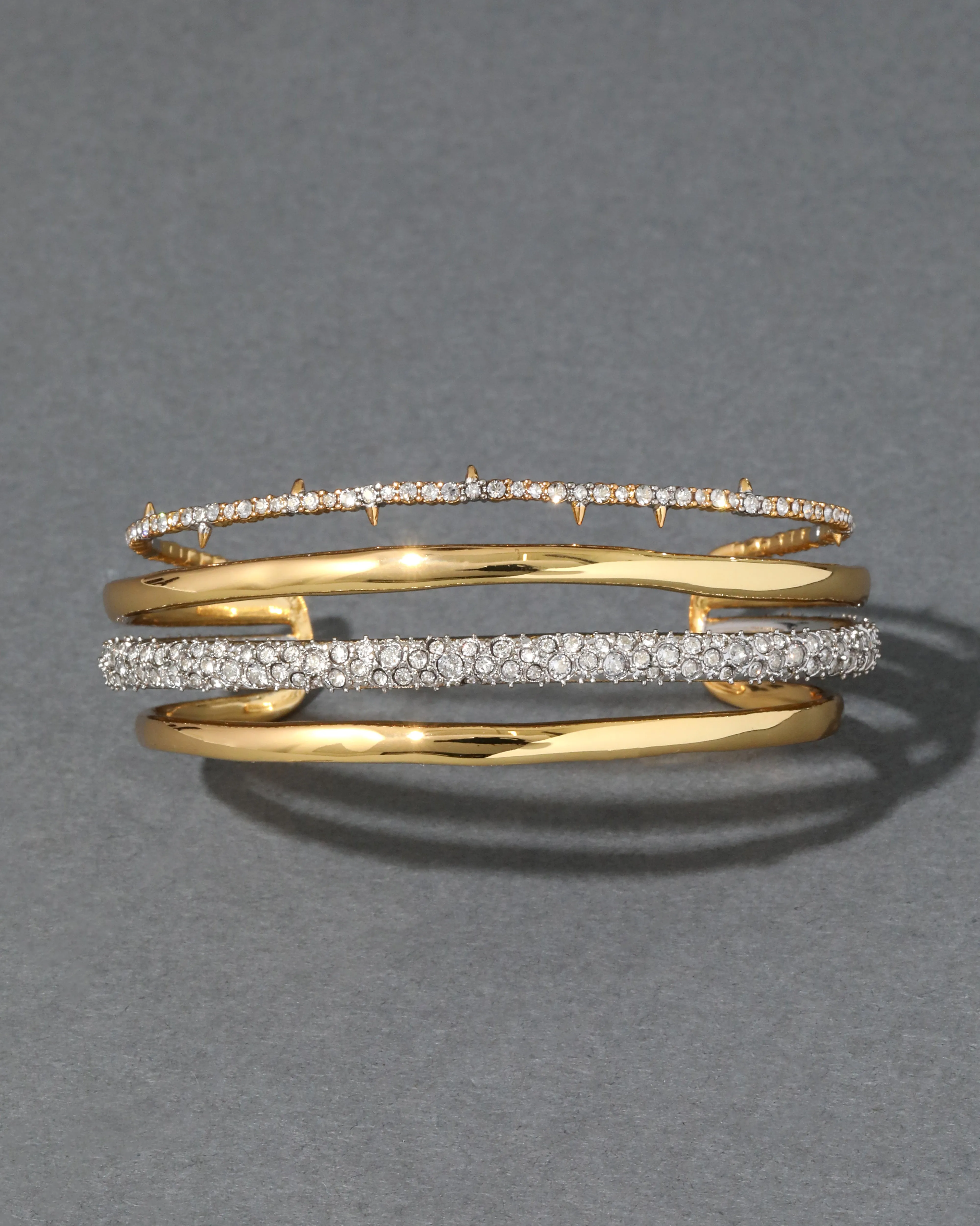Crystal Encrusted Orbiting Cuff Bracelet- Gold sold by Alexis Bittar product image thumbnail 3