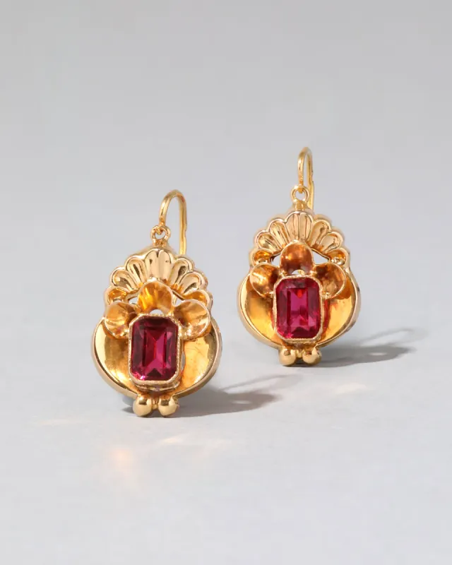 Vintage 19k Gold & Garnet Earring made by Alexis Bittar