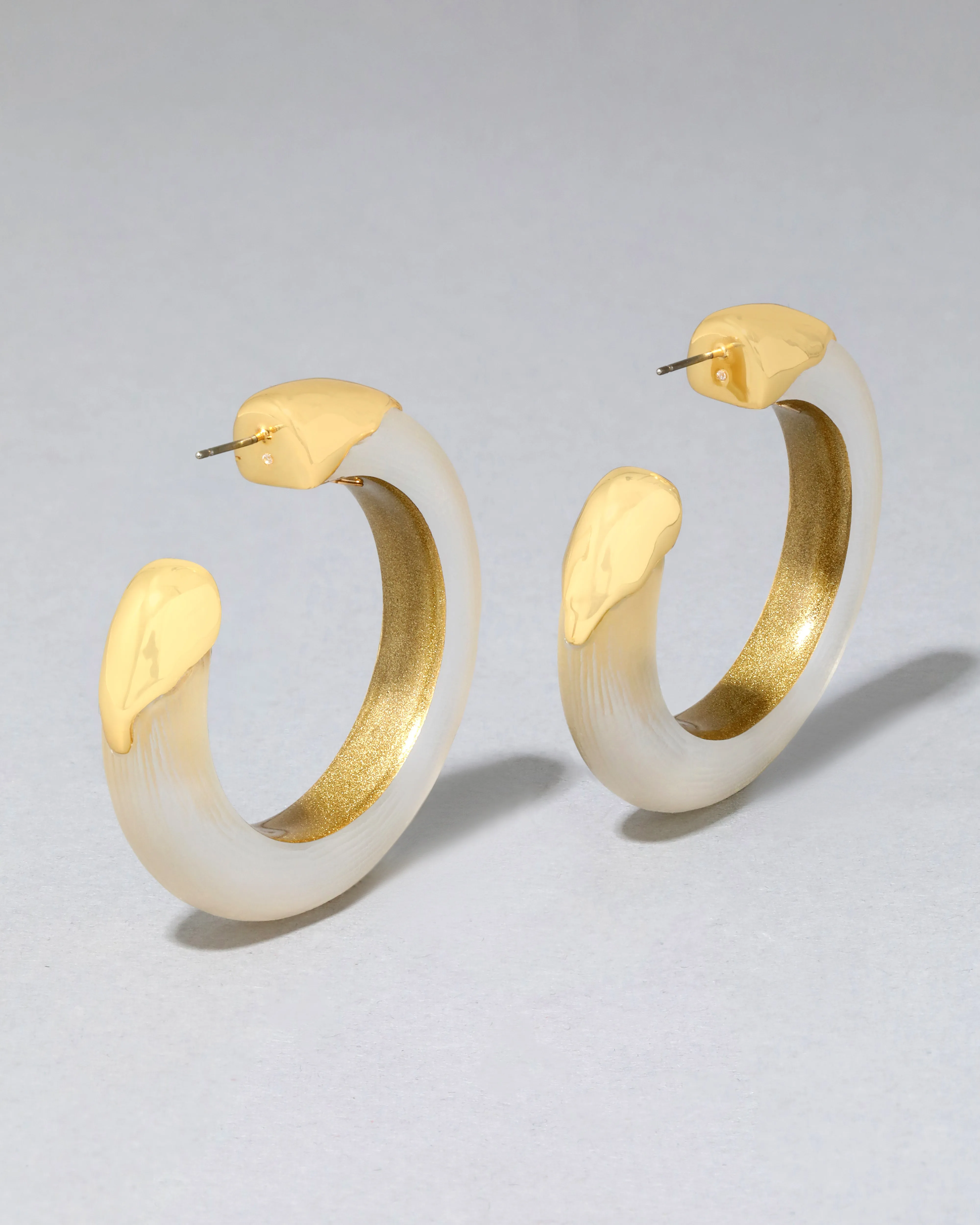 Luminous Lucite Gold Dipped Hoop Earring- Gold sold by Alexis Bittar product image thumbnail 4