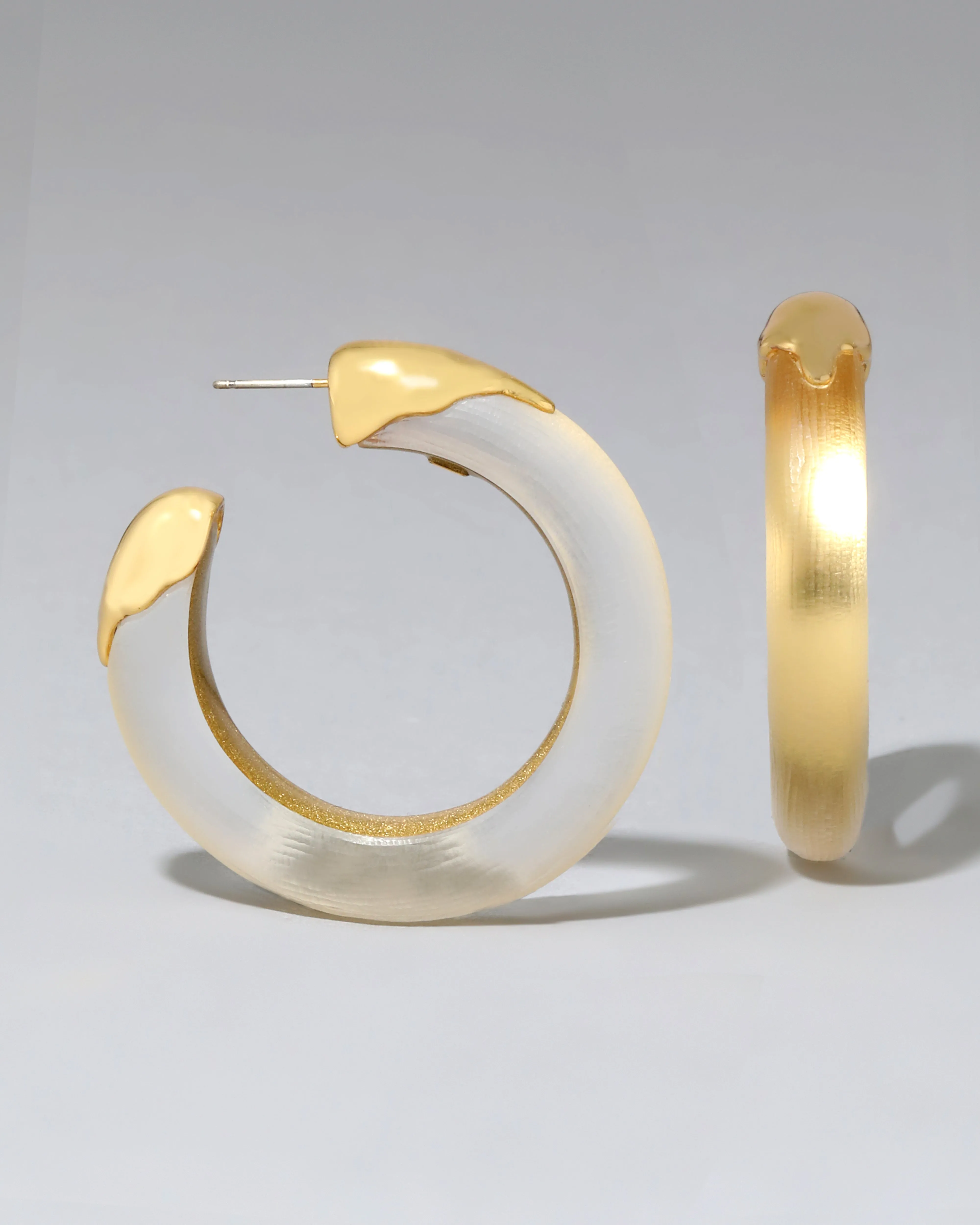 Luminous Lucite Gold Dipped Hoop Earring- Gold sold by Alexis Bittar product image thumbnail 3