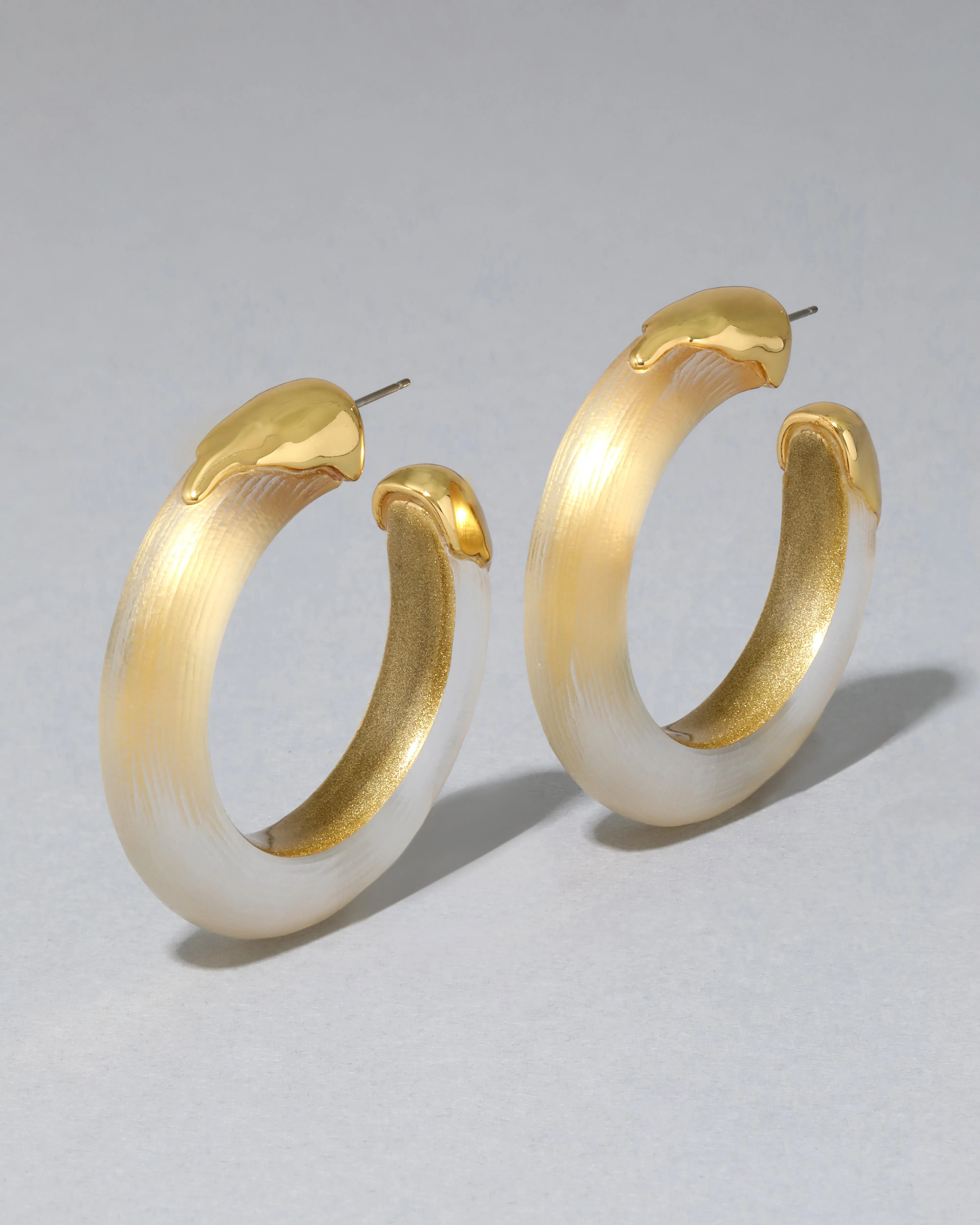 Luminous Lucite Gold Dipped Hoop Earring- Gold sold by Alexis Bittar product image thumbnail 2