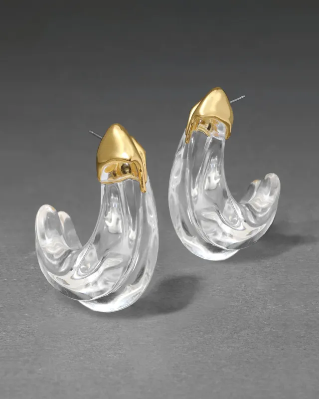 Liquid Lucite Large Wave Hoop Earring sold by Alexis Bittar