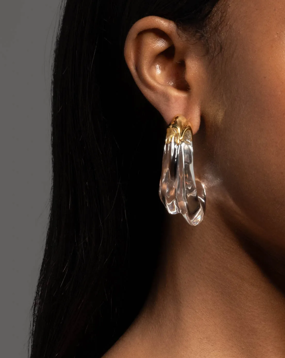 Liquid Lucite Large Wave Hoop Earring sold by Alexis Bittar product image thumbnail 3