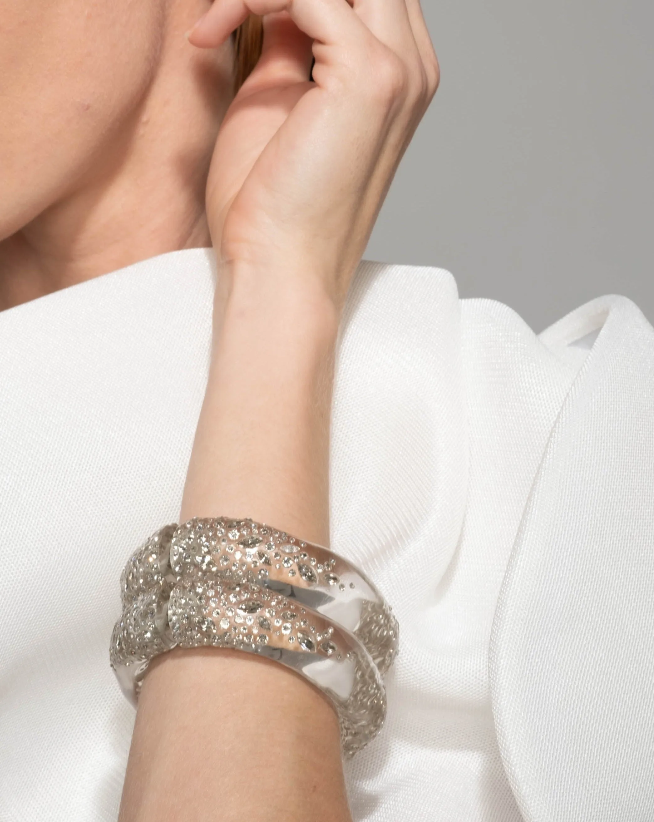 Confetti Crystal Lucite Hinge Bracelet- Clear sold by Alexis Bittar product image thumbnail 4