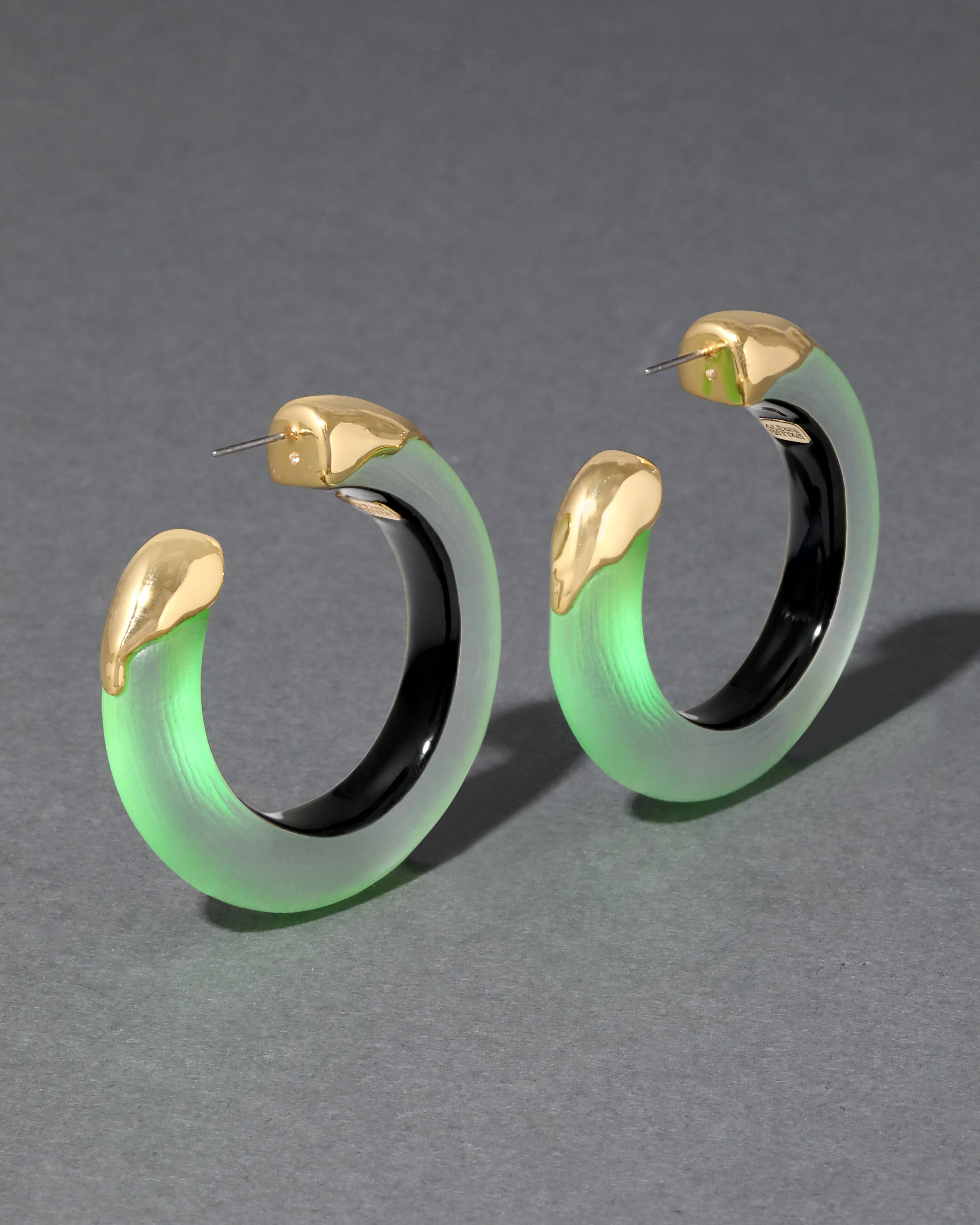 Luminous Lucite Gold Dipped Hoop Earring- Neon Green sold by Alexis Bittar product image thumbnail 4