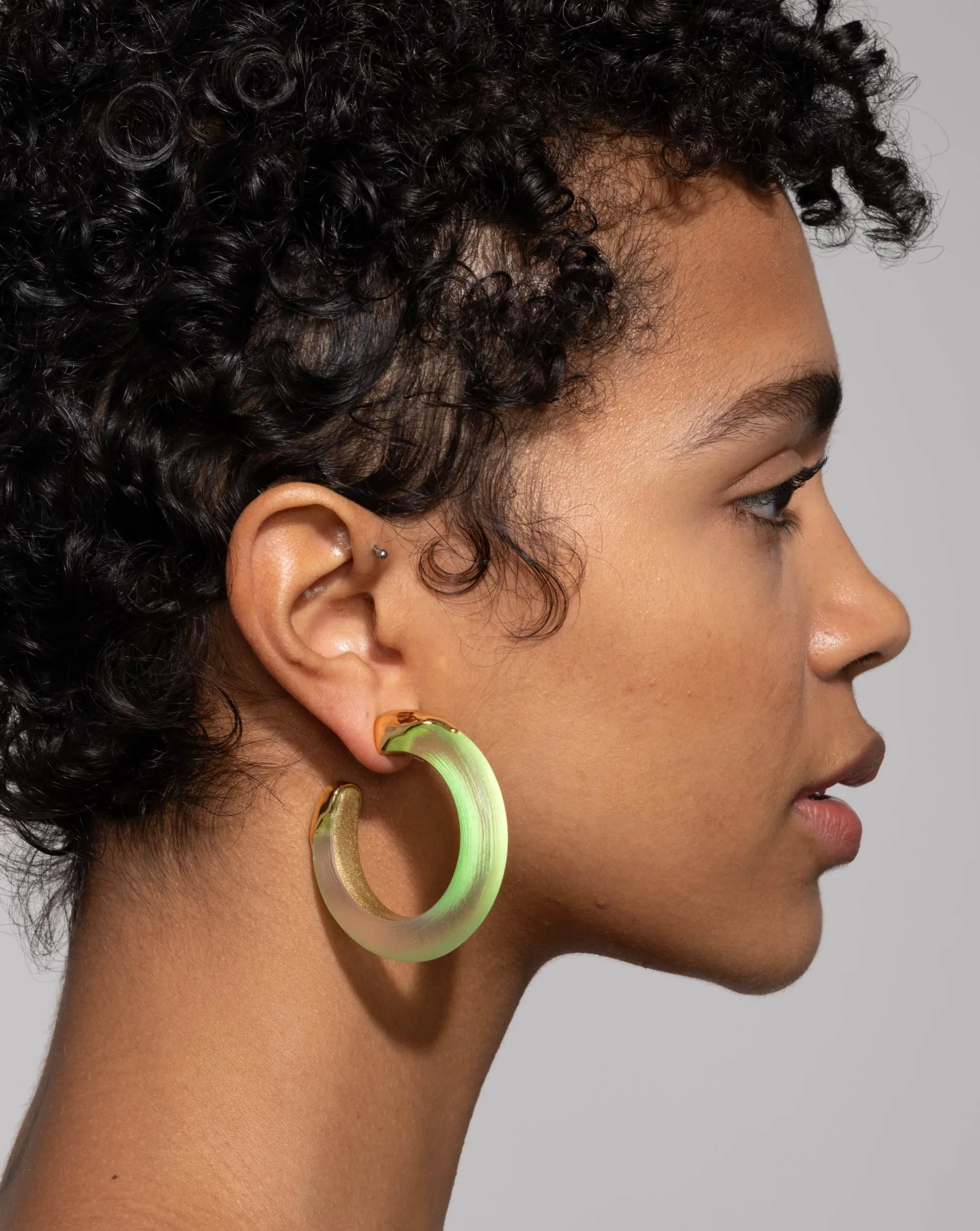 Luminous Lucite Gold Dipped Hoop Earring- Neon Green sold by Alexis Bittar product image thumbnail 5
