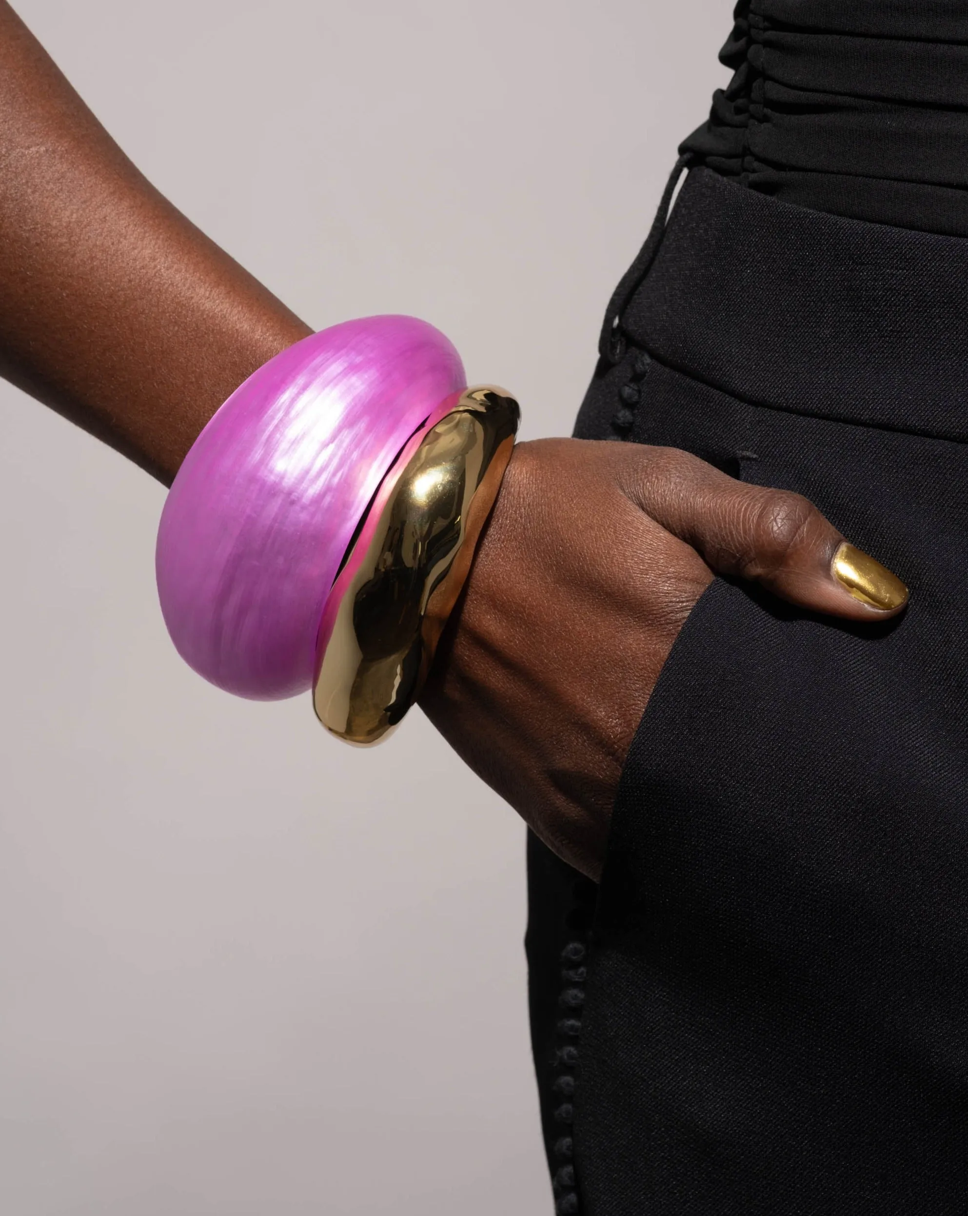 Puffy Lucite Tapered Bangle Bracelet- Azalea sold by Alexis Bittar product image thumbnail 2