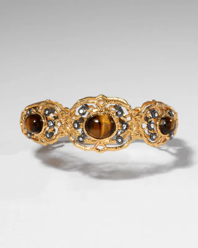 Archive Byzantine Deco Stone Studded Hinge Bracelet sold by Alexis Bittar