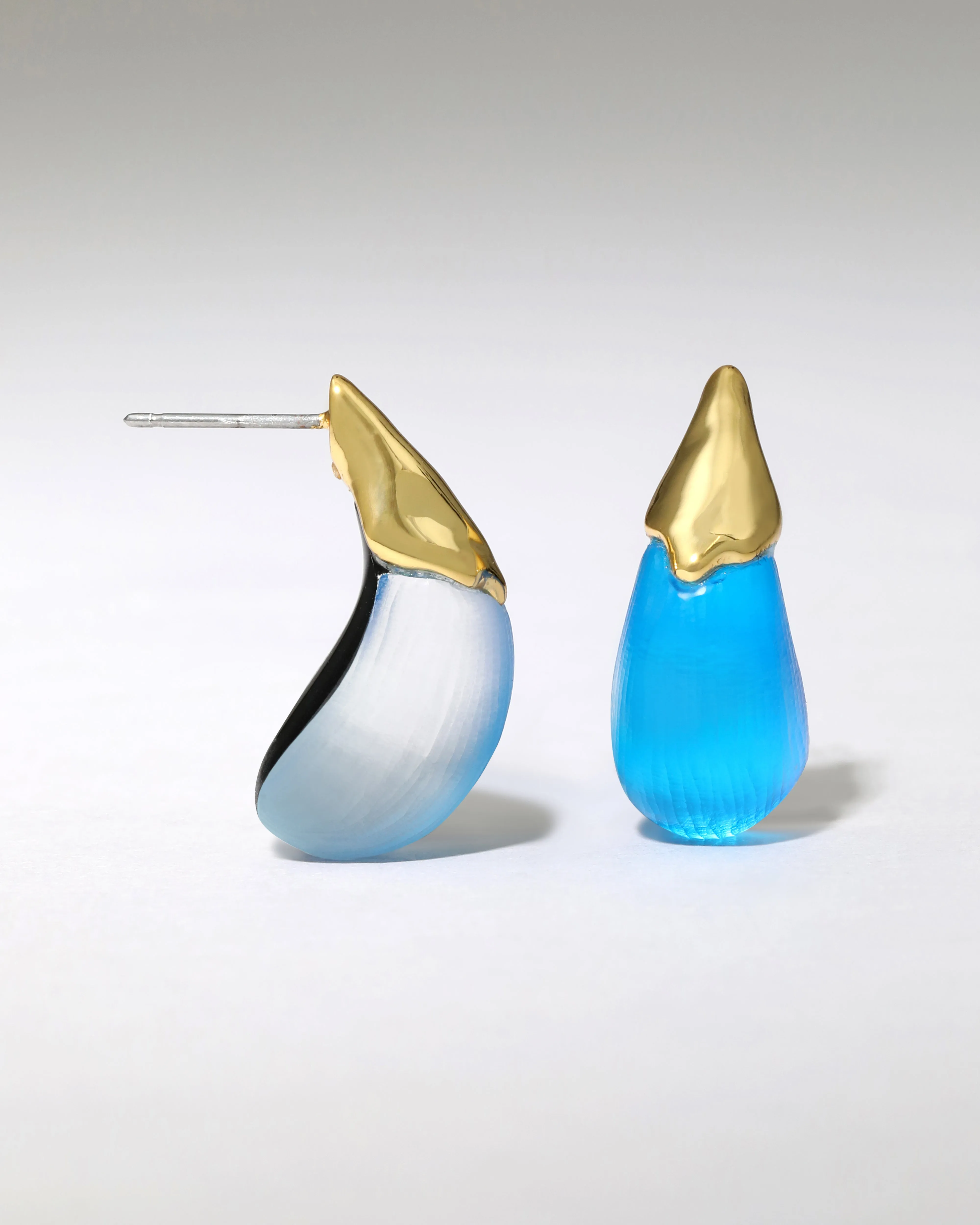 Luminous Lucite Arched Small Post Earring- Cerulean sold by Alexis Bittar product image thumbnail 3