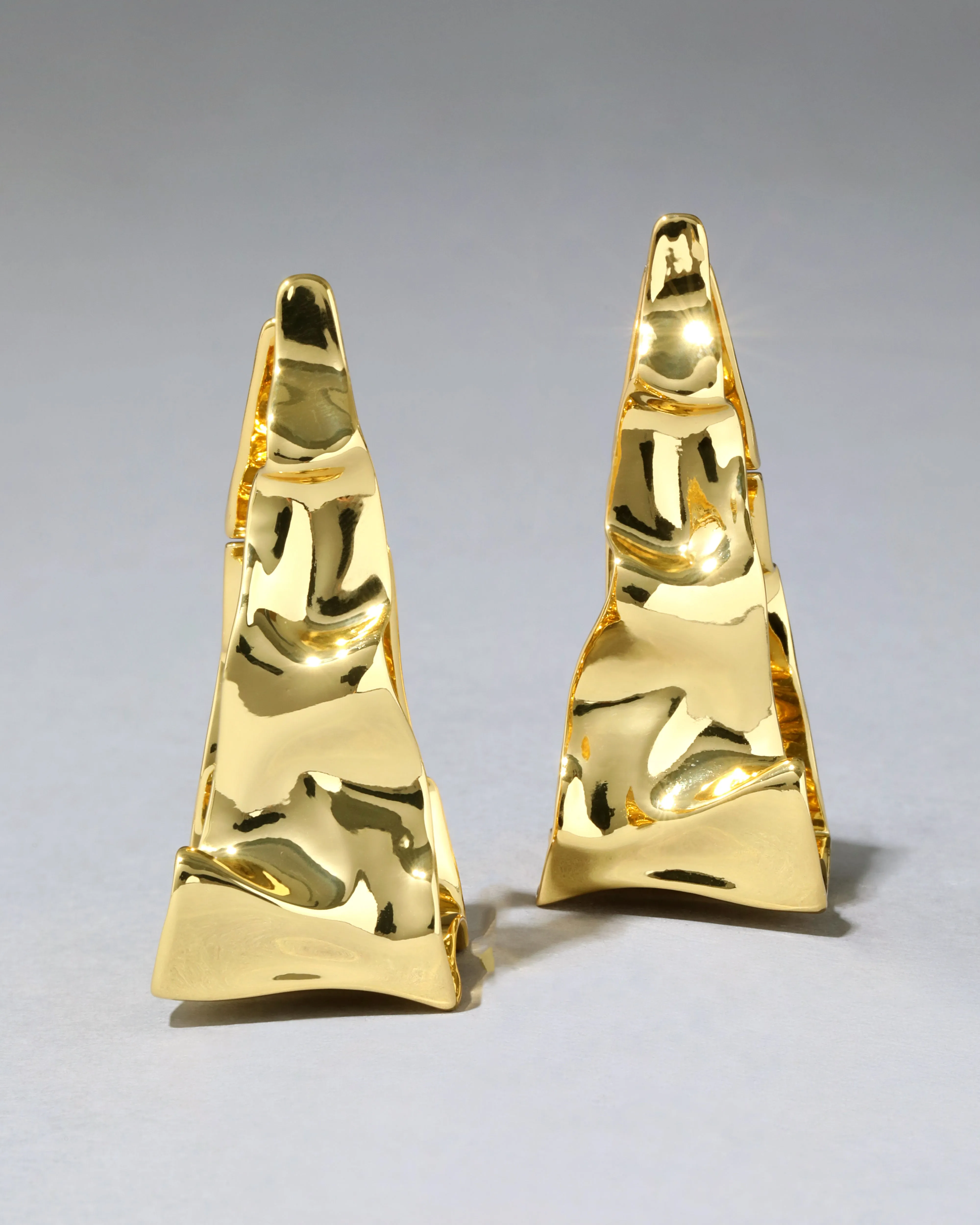 Crumpled Gold Tapered Hoop Earring sold by Alexis Bittar product image thumbnail 3