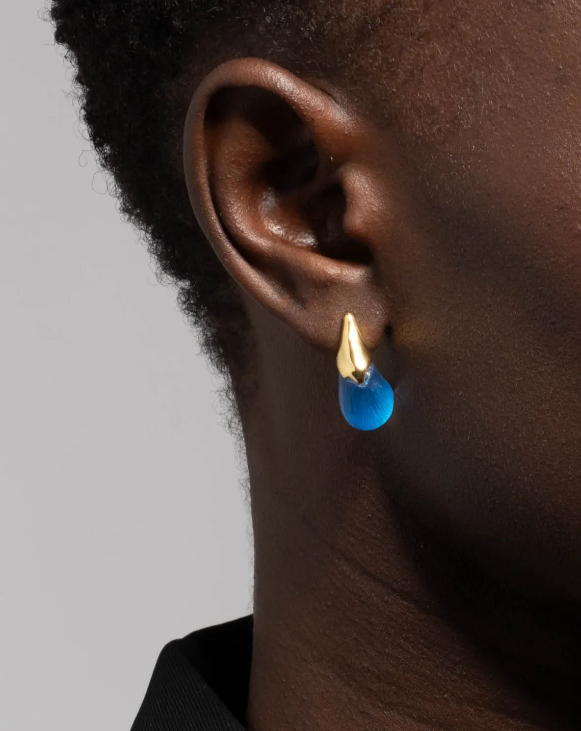 Luminous Lucite Arched Small Post Earring- Cerulean sold by Alexis Bittar product image thumbnail 2