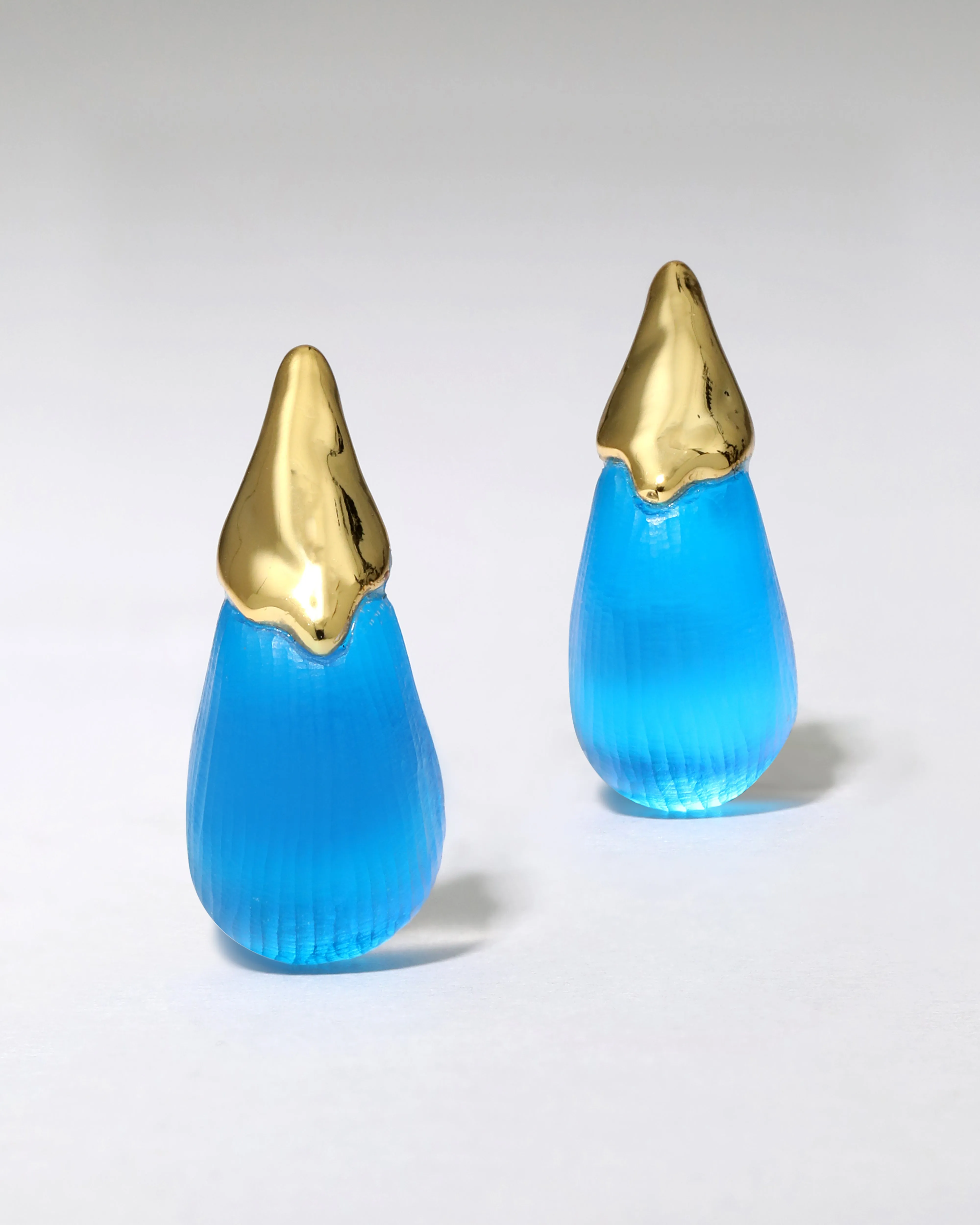 Luminous Lucite Arched Small Post Earring- Cerulean sold by Alexis Bittar product image thumbnail 4