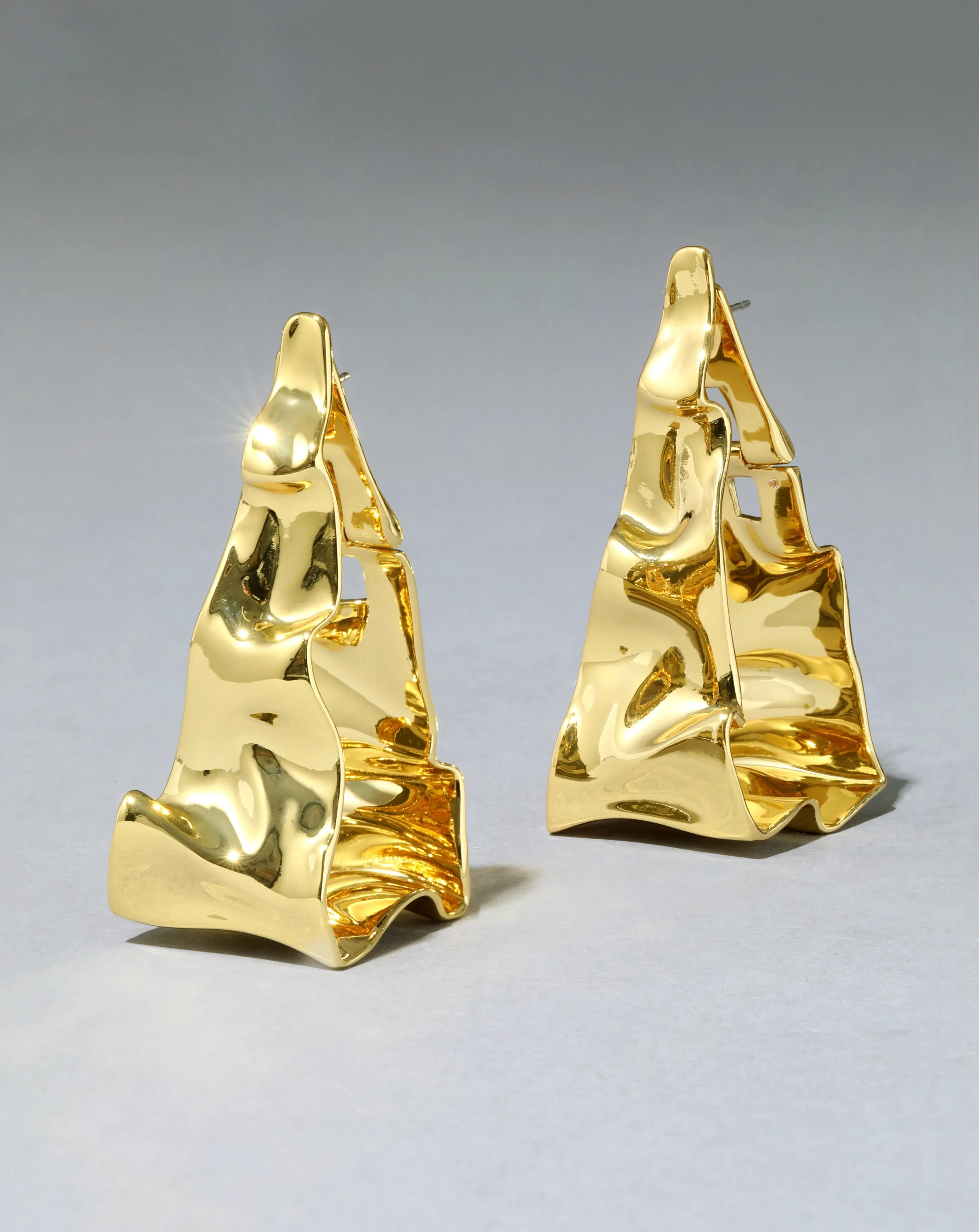 Crumpled Gold Tapered Hoop Earring sold by Alexis Bittar