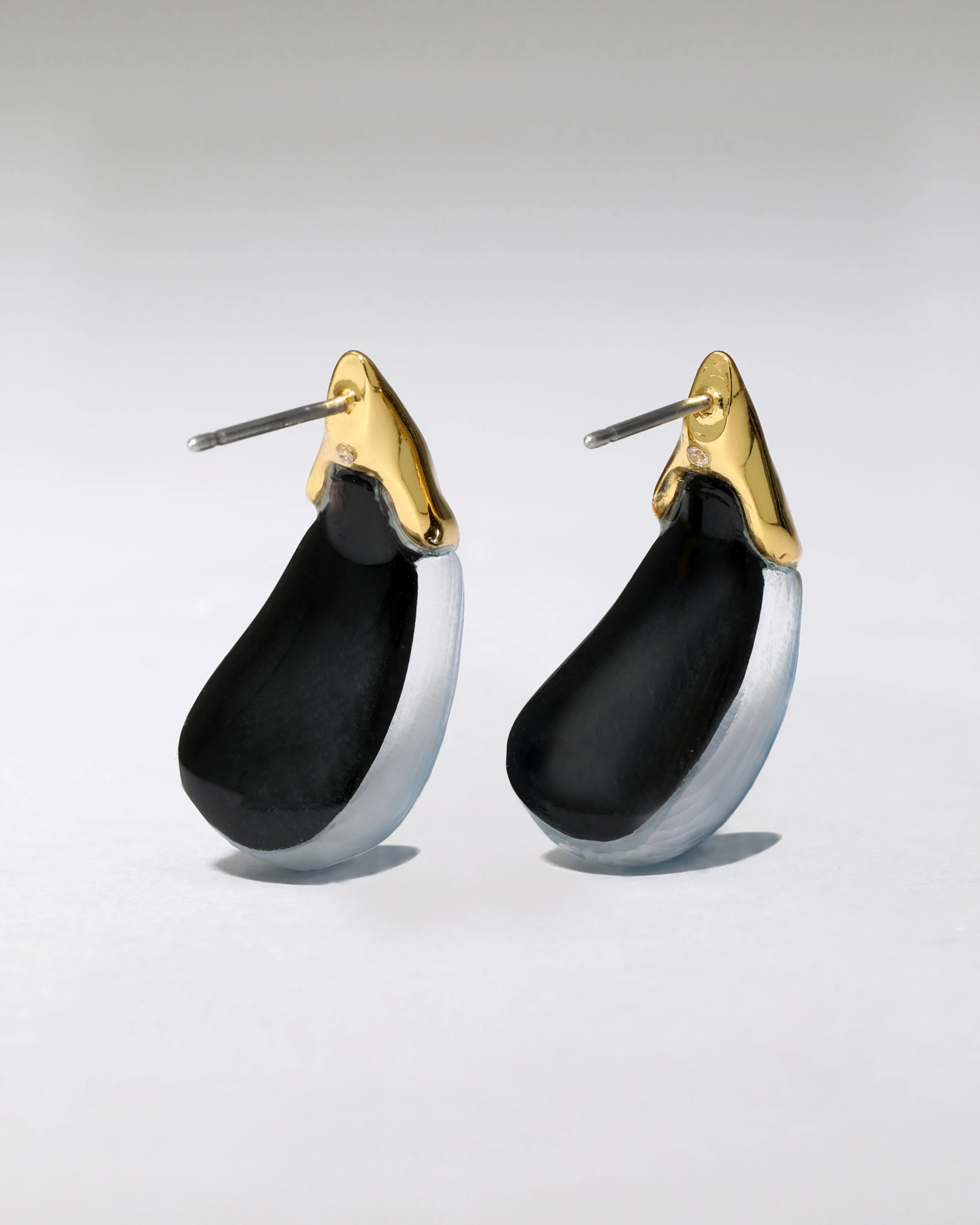 Luminous Lucite Arched Small Post Earring- Cerulean sold by Alexis Bittar product image thumbnail 5