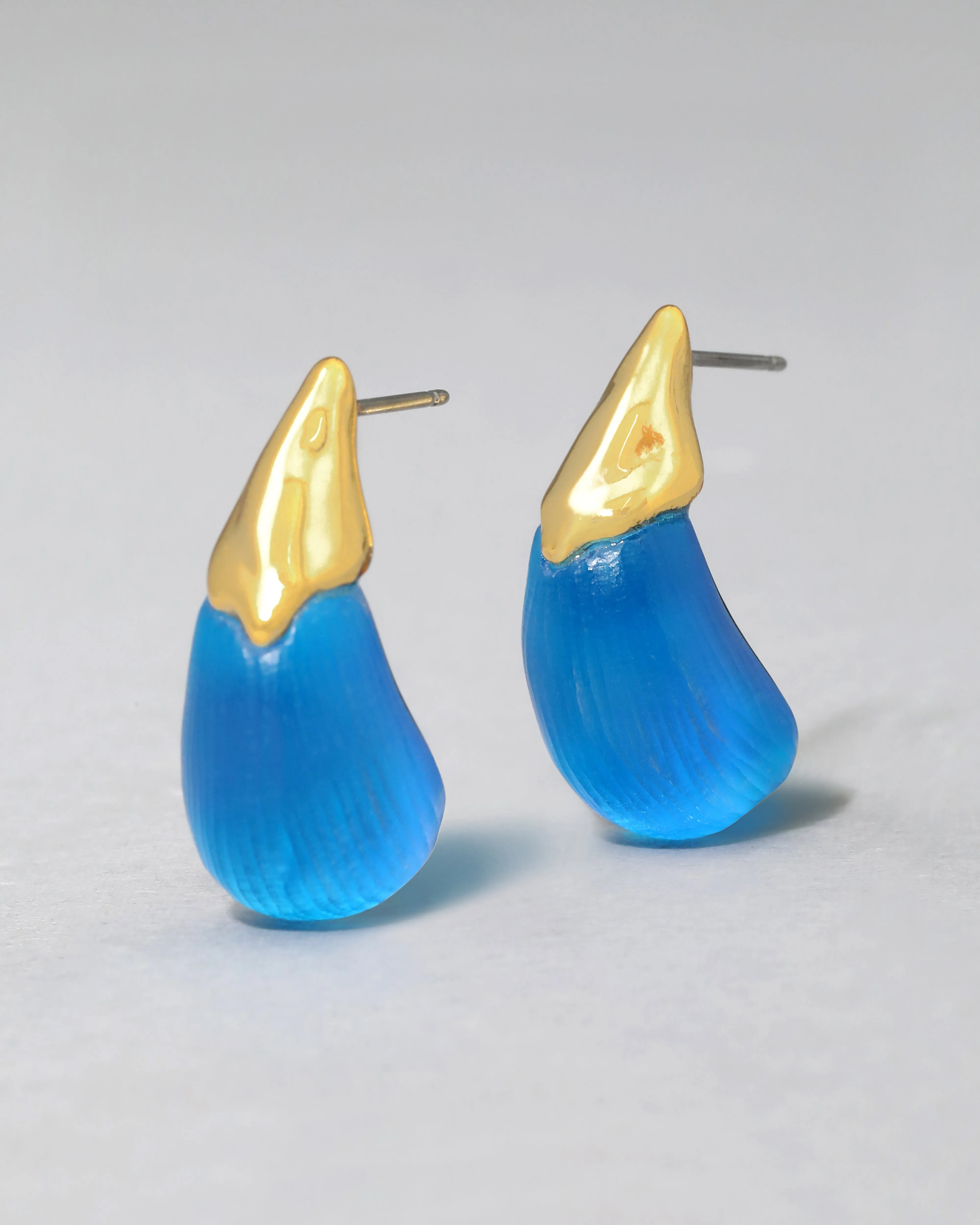 Luminous Lucite Arched Small Post Earring- Cerulean sold by Alexis Bittar