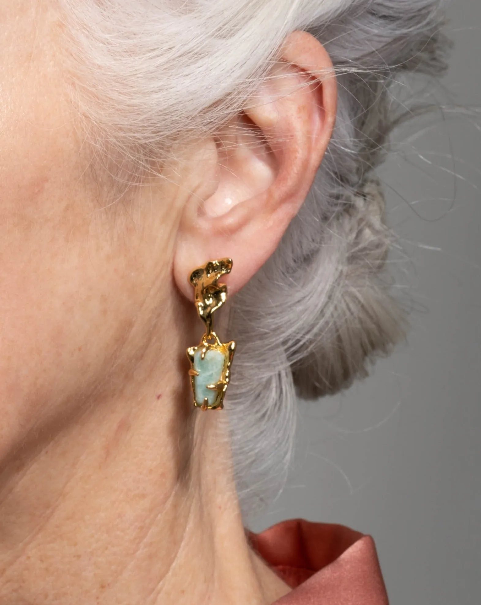 Mobile Amazonite Small Drop Post Earring sold by Alexis Bittar product image thumbnail 2