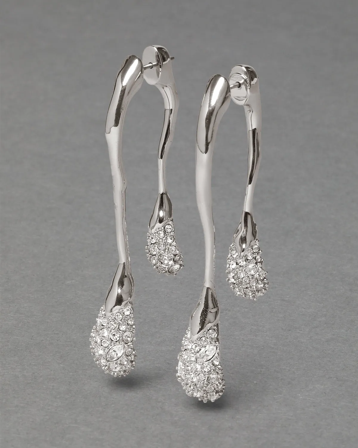 Solanales Crystal Front Back Double Drop Earring - Silver sold by Alexis Bittar
