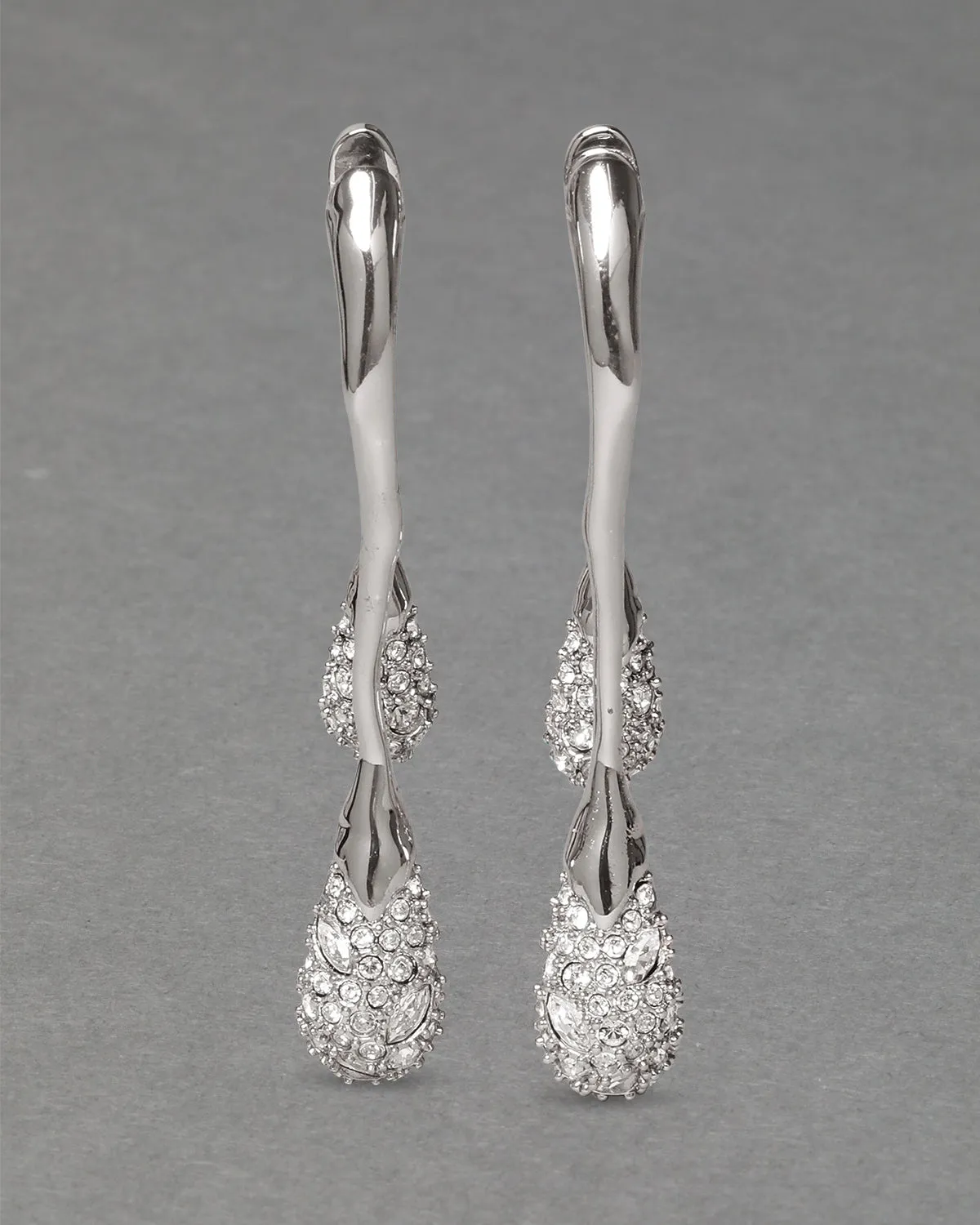 Solanales Crystal Front Back Double Drop Earring - Silver sold by Alexis Bittar product image thumbnail 5