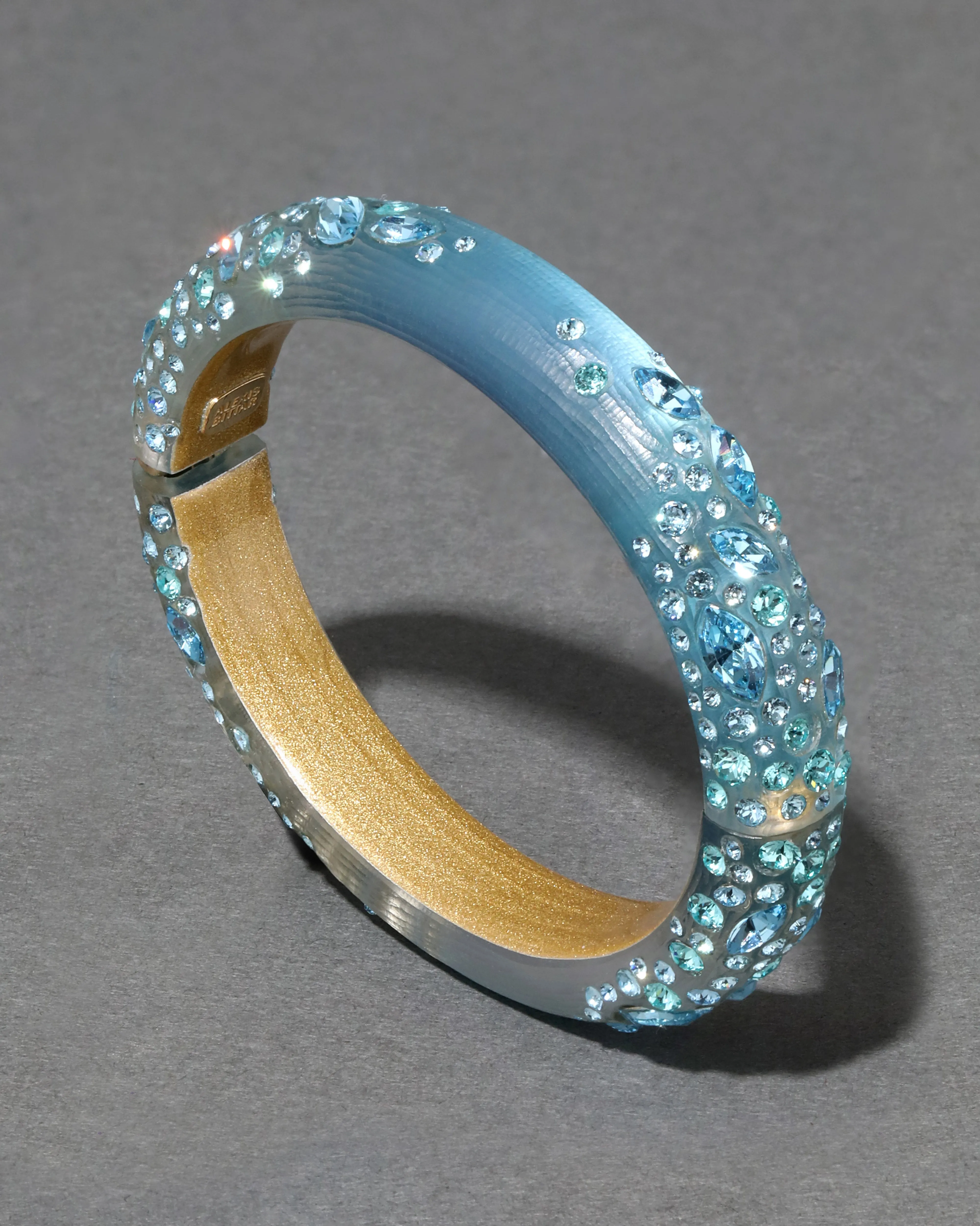 Confetti Crystal Lucite Skinny Hinge Bracelet- Bermuda Blue sold by Alexis Bittar