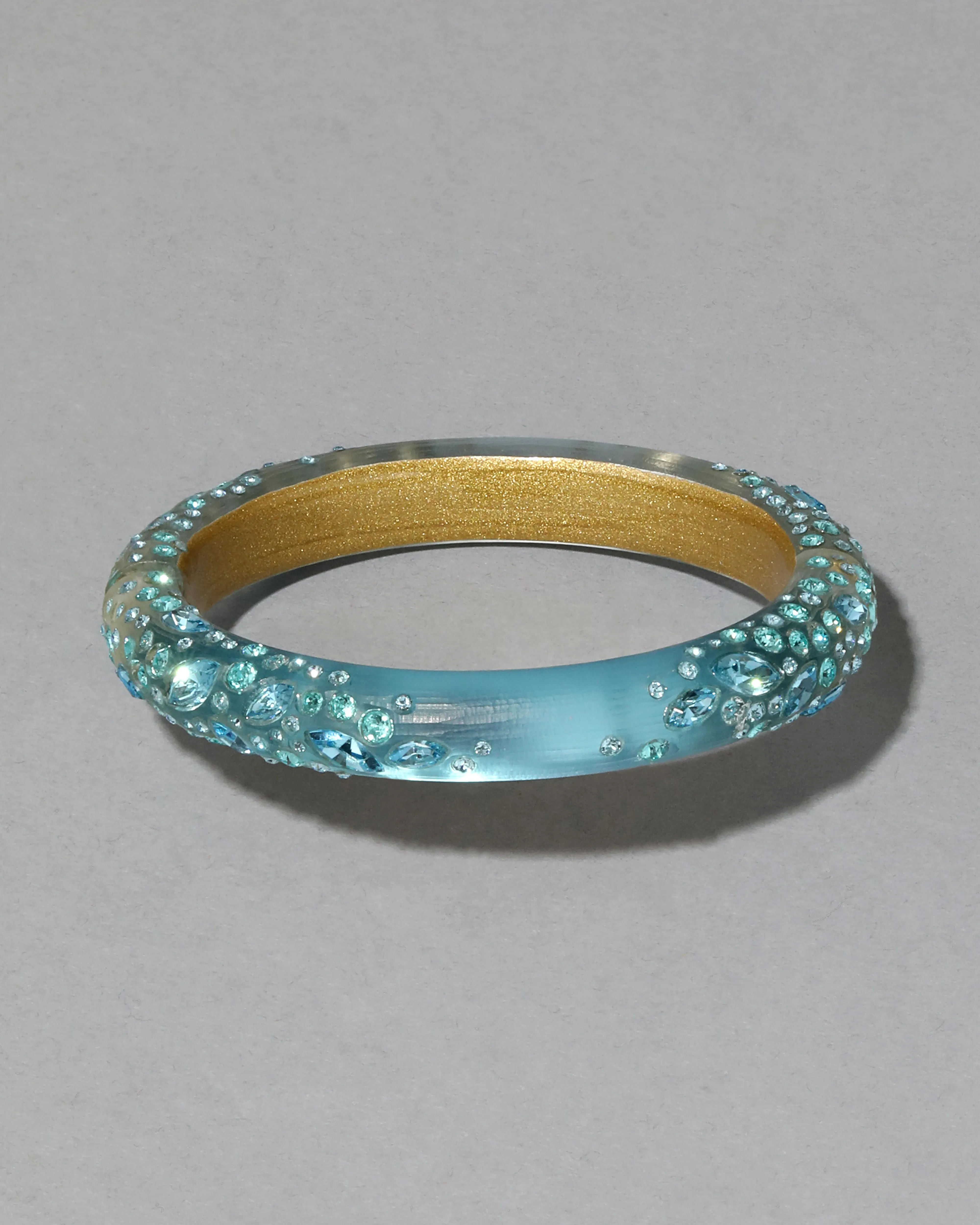 Confetti Crystal Lucite Skinny Hinge Bracelet- Bermuda Blue sold by Alexis Bittar product image thumbnail 3