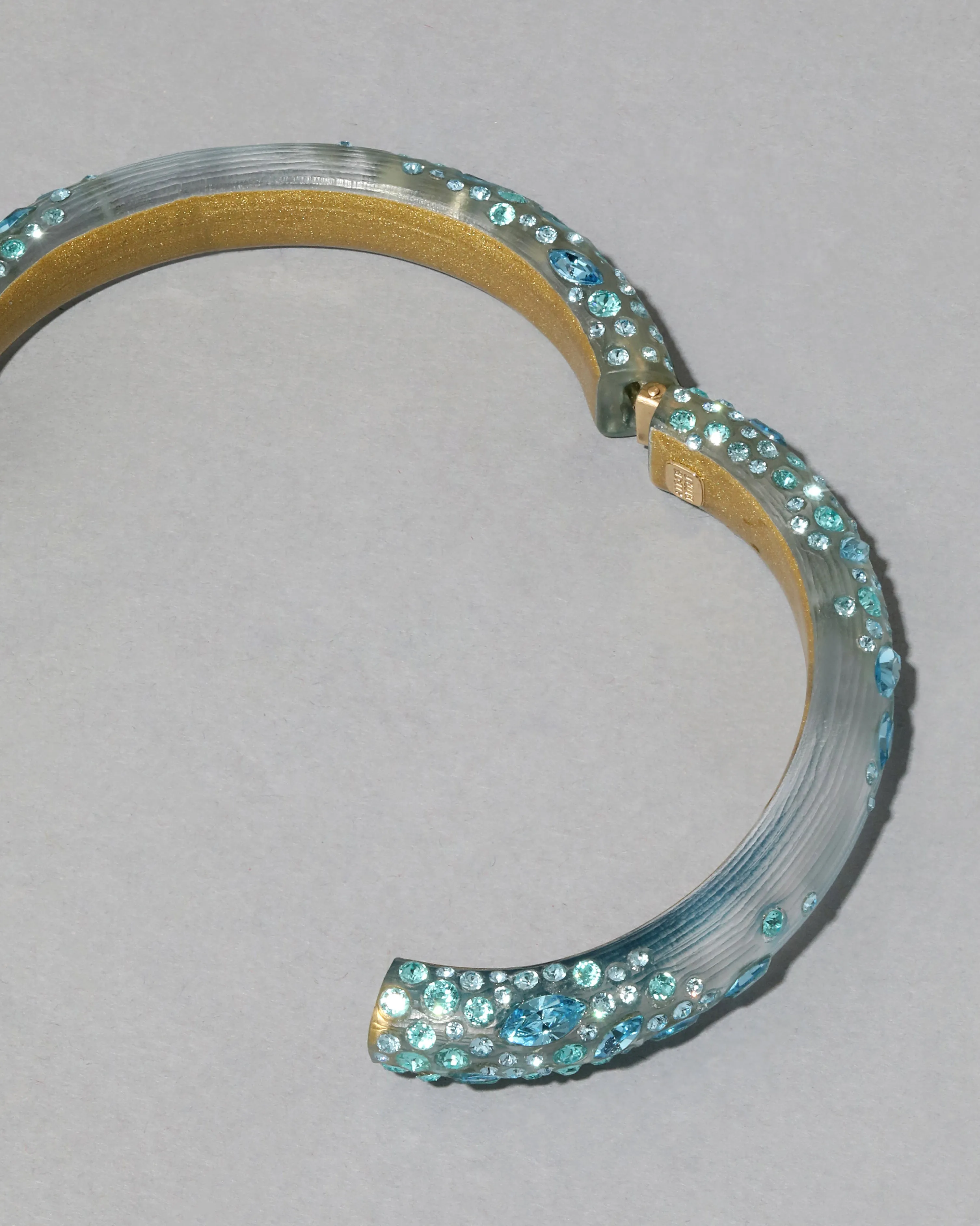 Confetti Crystal Lucite Skinny Hinge Bracelet- Bermuda Blue sold by Alexis Bittar product image thumbnail 5