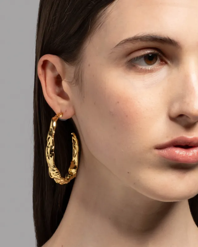 Brut Textured Gold Hoop Earring sold by Alexis Bittar