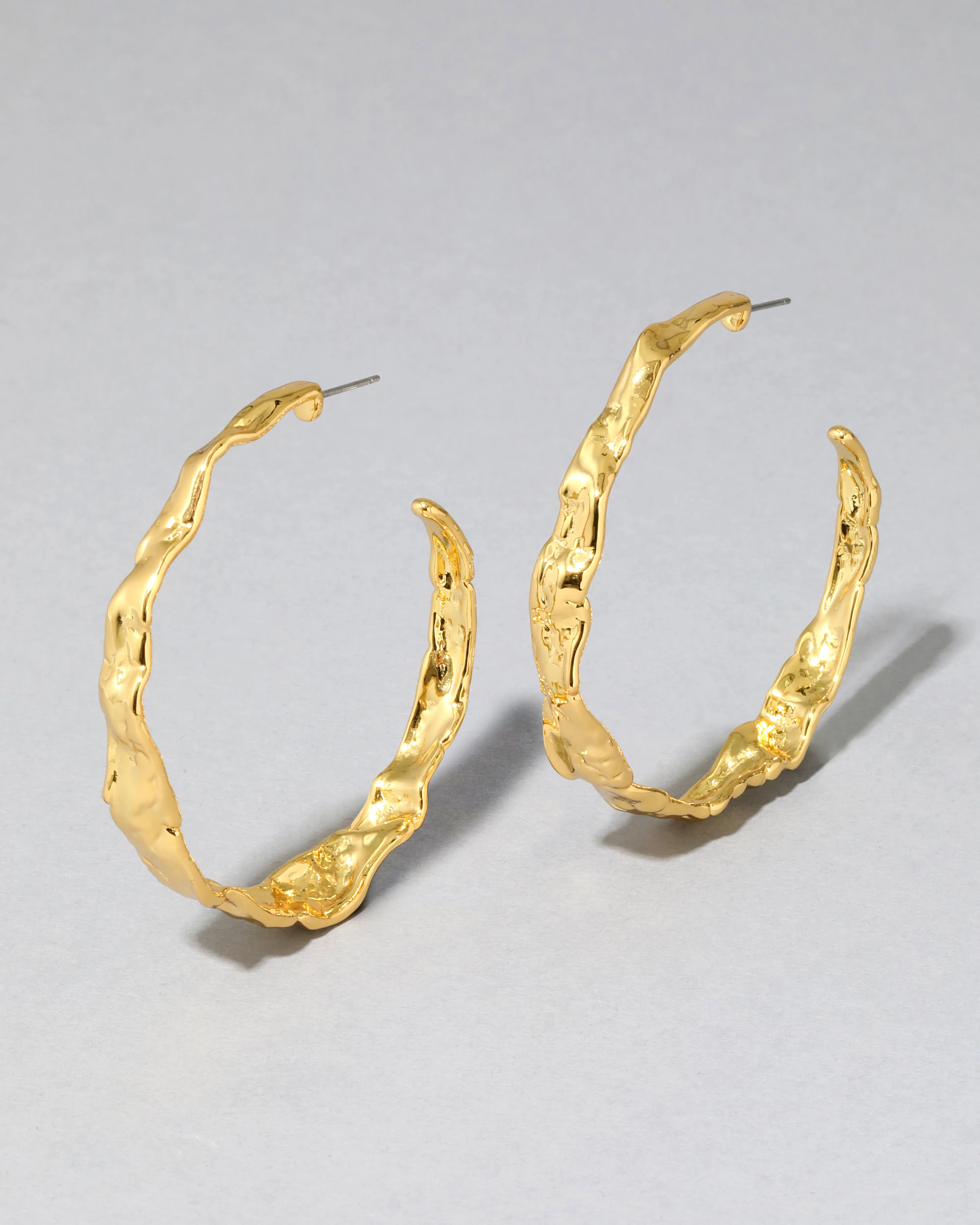 Brut Textured Gold Hoop Earring sold by Alexis Bittar product image thumbnail 2