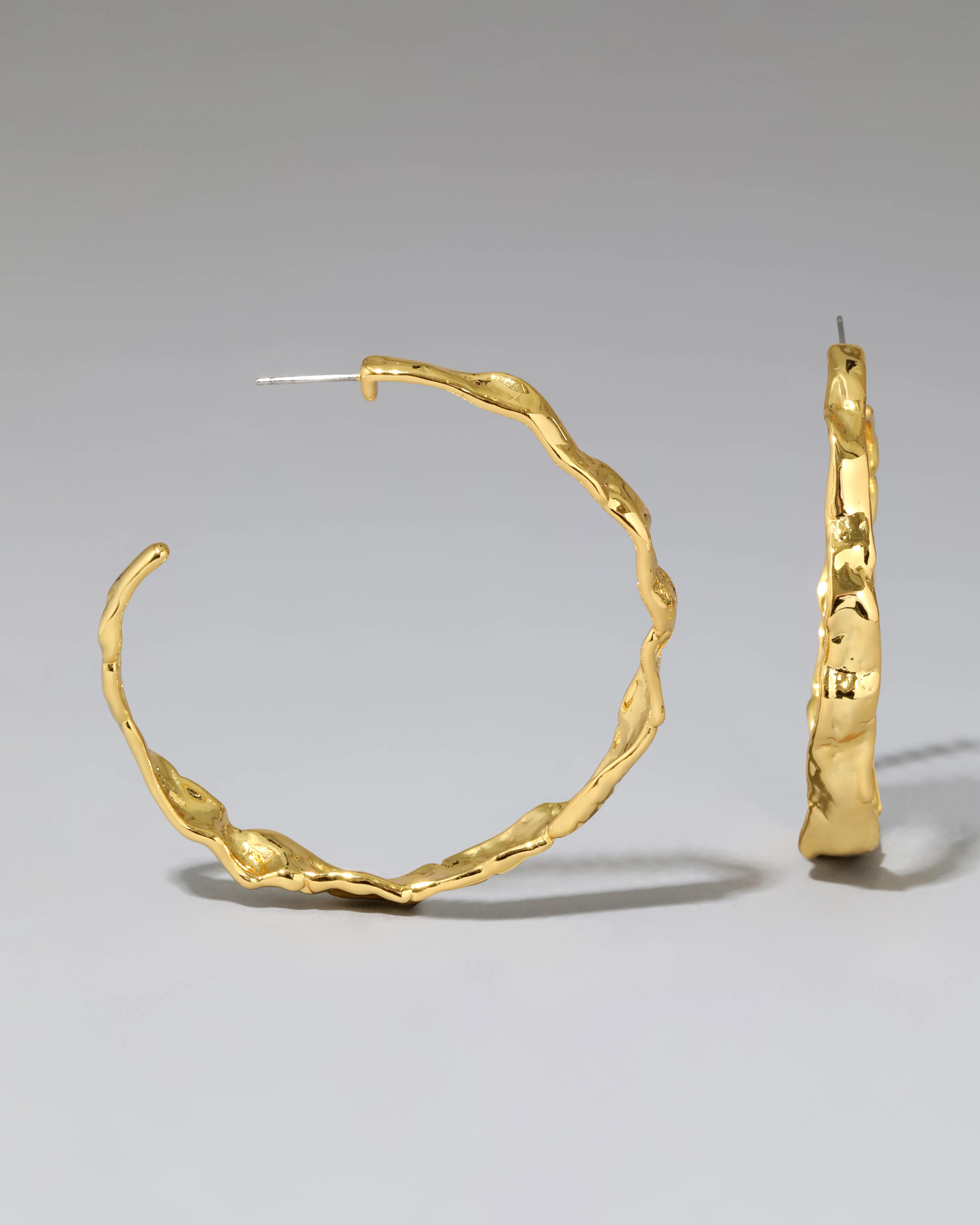 Brut Textured Gold Hoop Earring sold by Alexis Bittar product image thumbnail 3