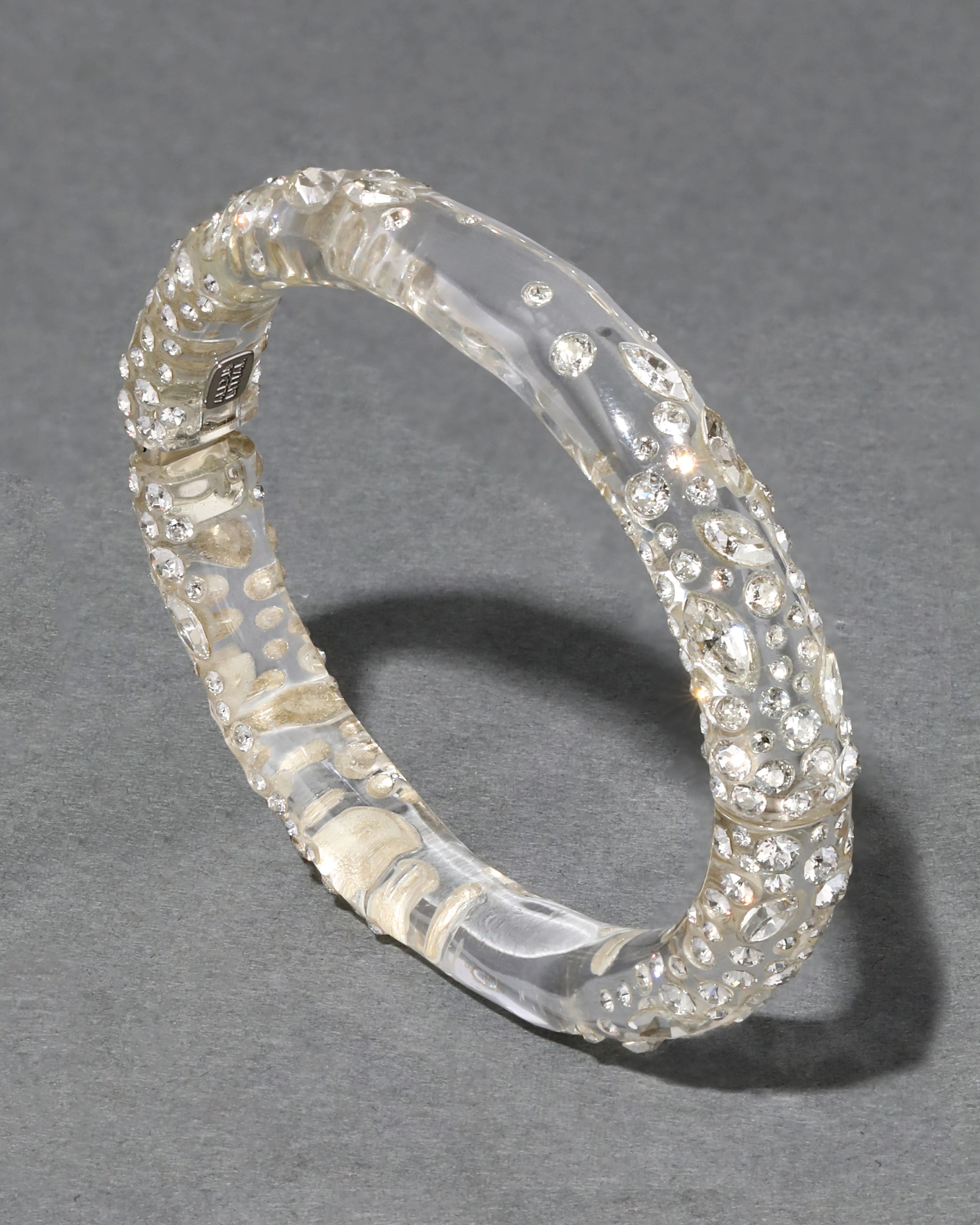 Confetti Crystal Lucite Skinny Hinge Bracelet- Clear sold by Alexis Bittar product image thumbnail 3