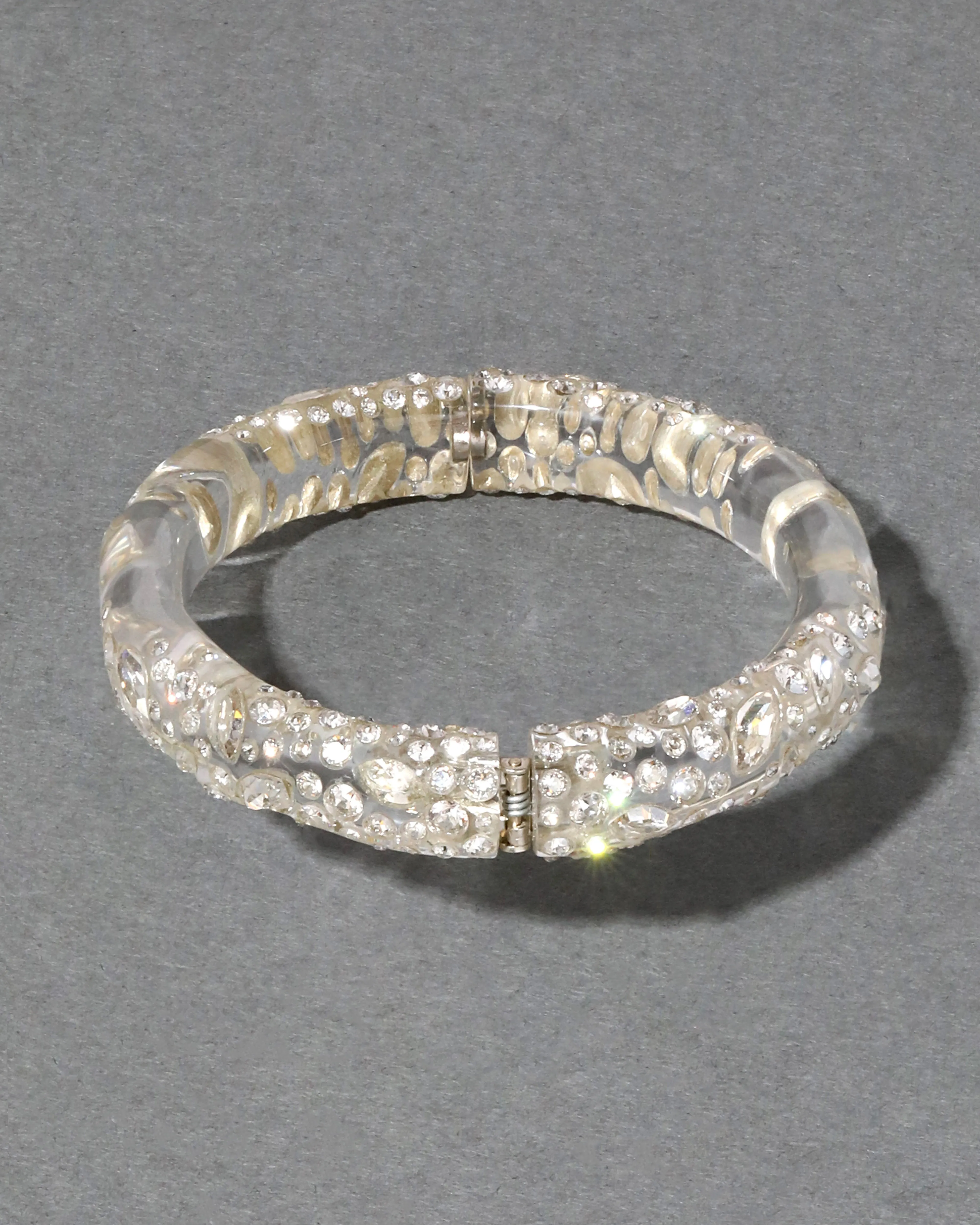 Confetti Crystal Lucite Skinny Hinge Bracelet- Clear sold by Alexis Bittar product image thumbnail 5