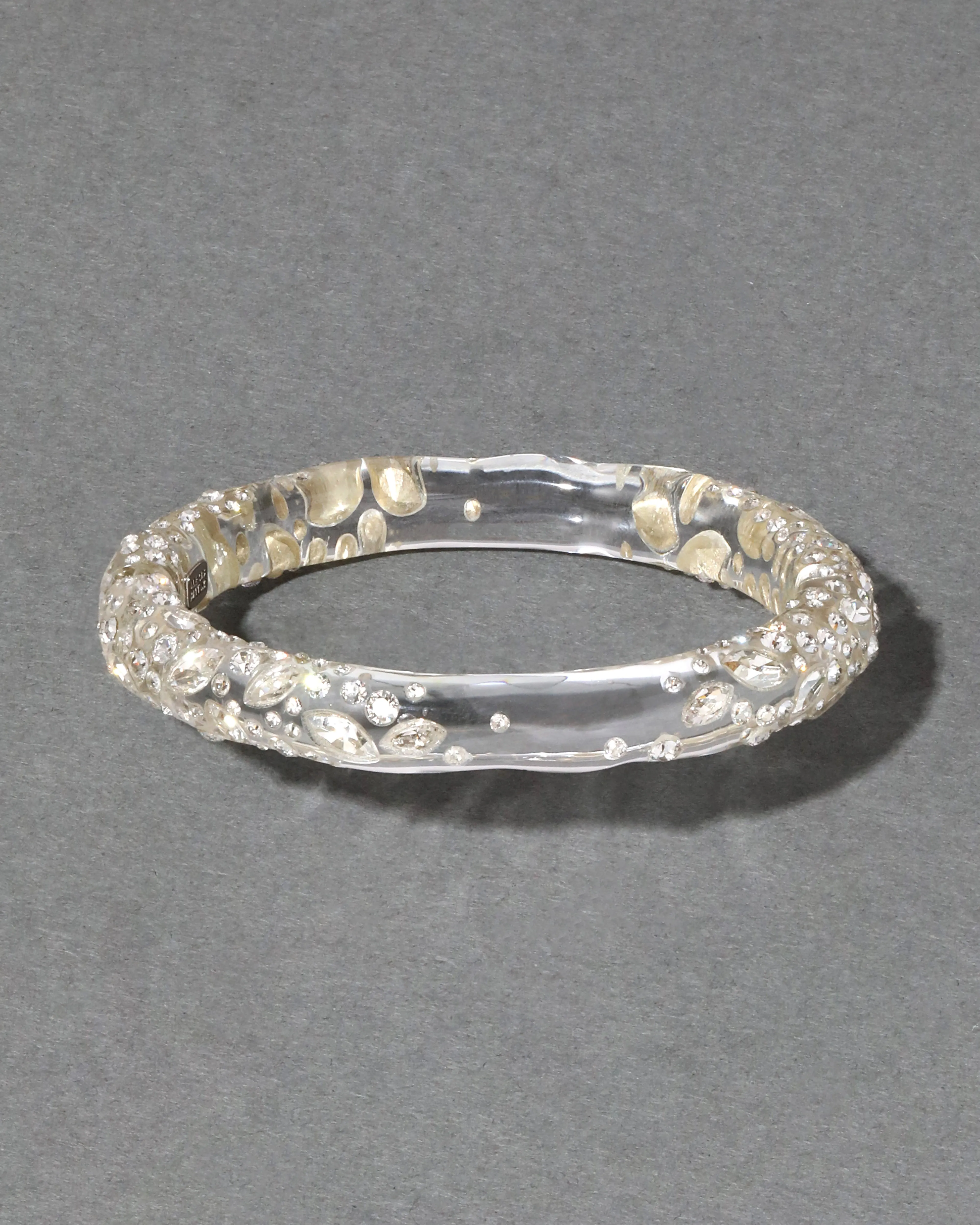 Confetti Crystal Lucite Skinny Hinge Bracelet- Clear sold by Alexis Bittar product image thumbnail 2