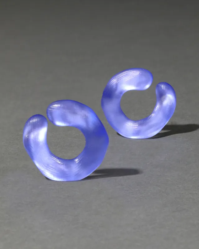 Lucite Large Front Facing Hoop Earring- Electric Violet sold by Alexis Bittar