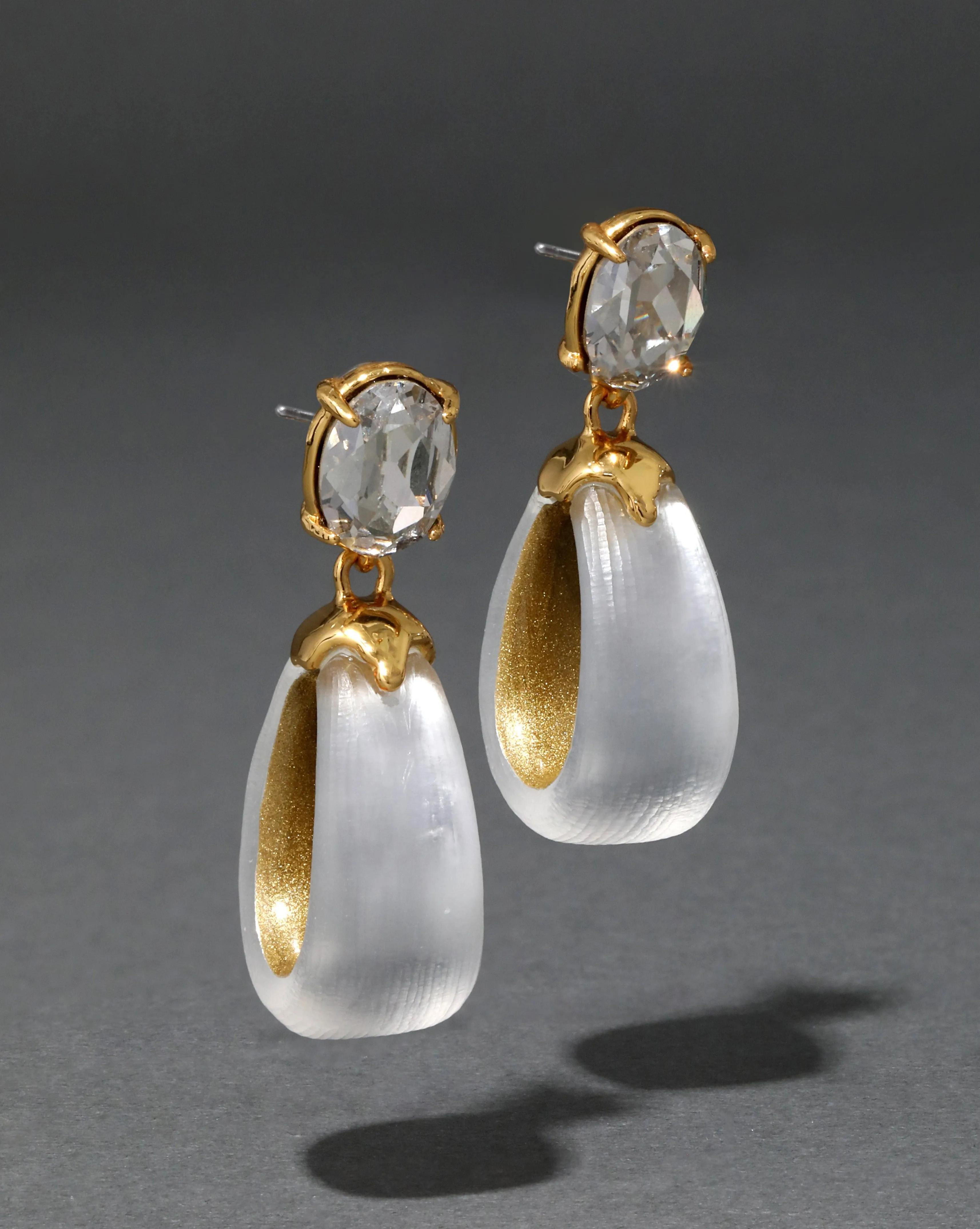 Bonbon Crystal Lucite Small Teardrop Hoop Earring- Silver sold by Alexis Bittar product image thumbnail 3