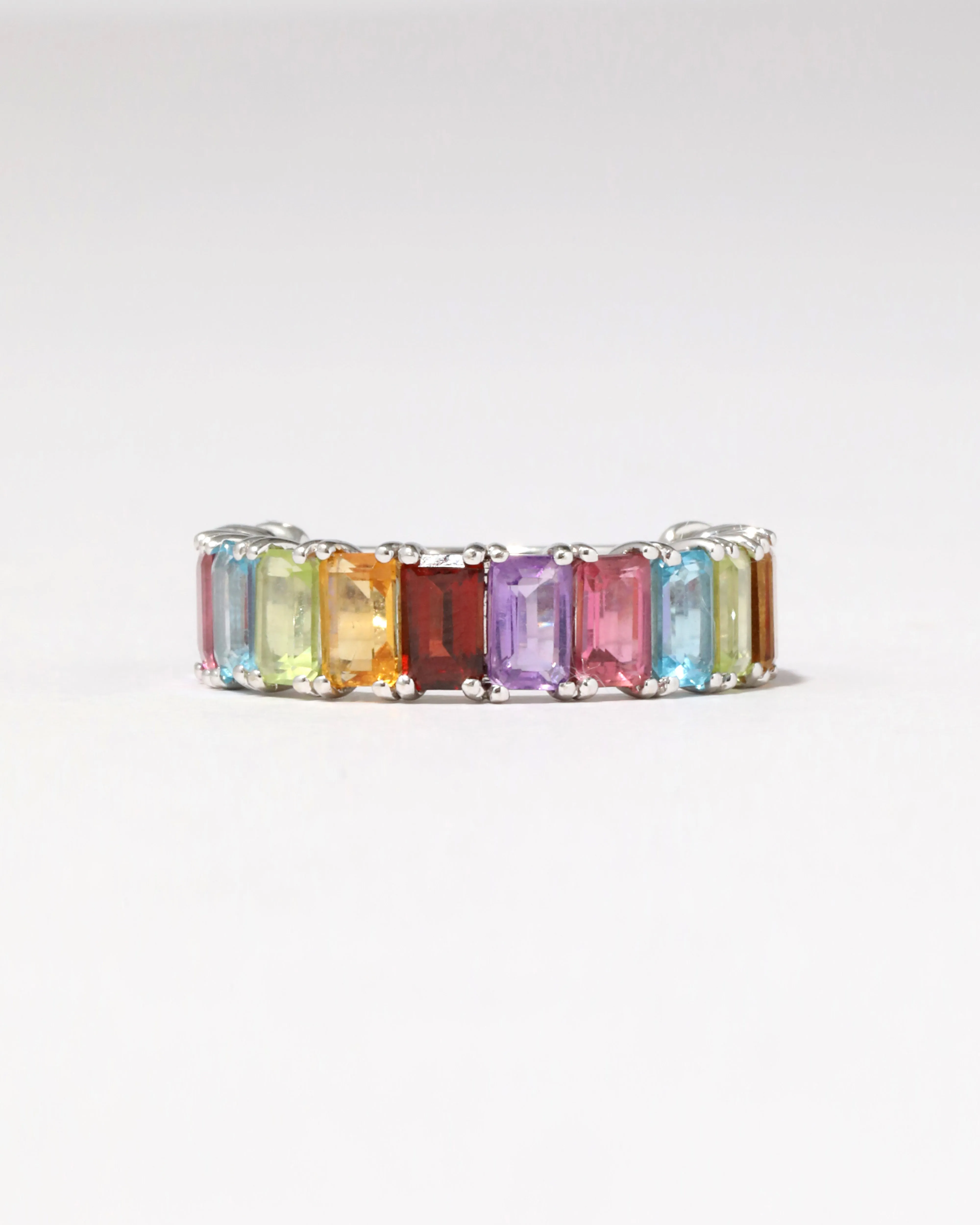 14k White Gold Rainbow Gemstone Band Ring sold by Alexis Bittar product image thumbnail 3