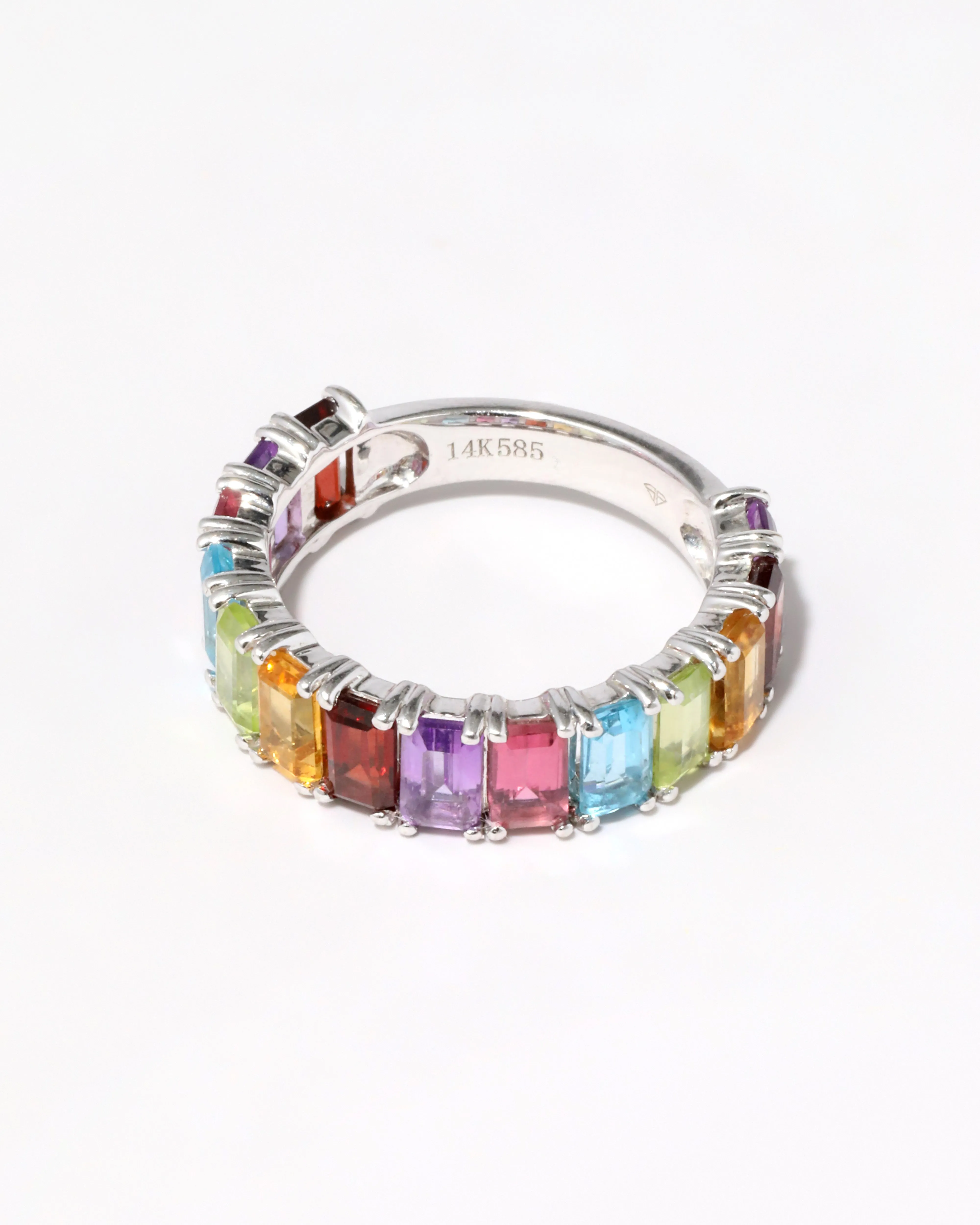 14k White Gold Rainbow Gemstone Band Ring sold by Alexis Bittar product image thumbnail 2