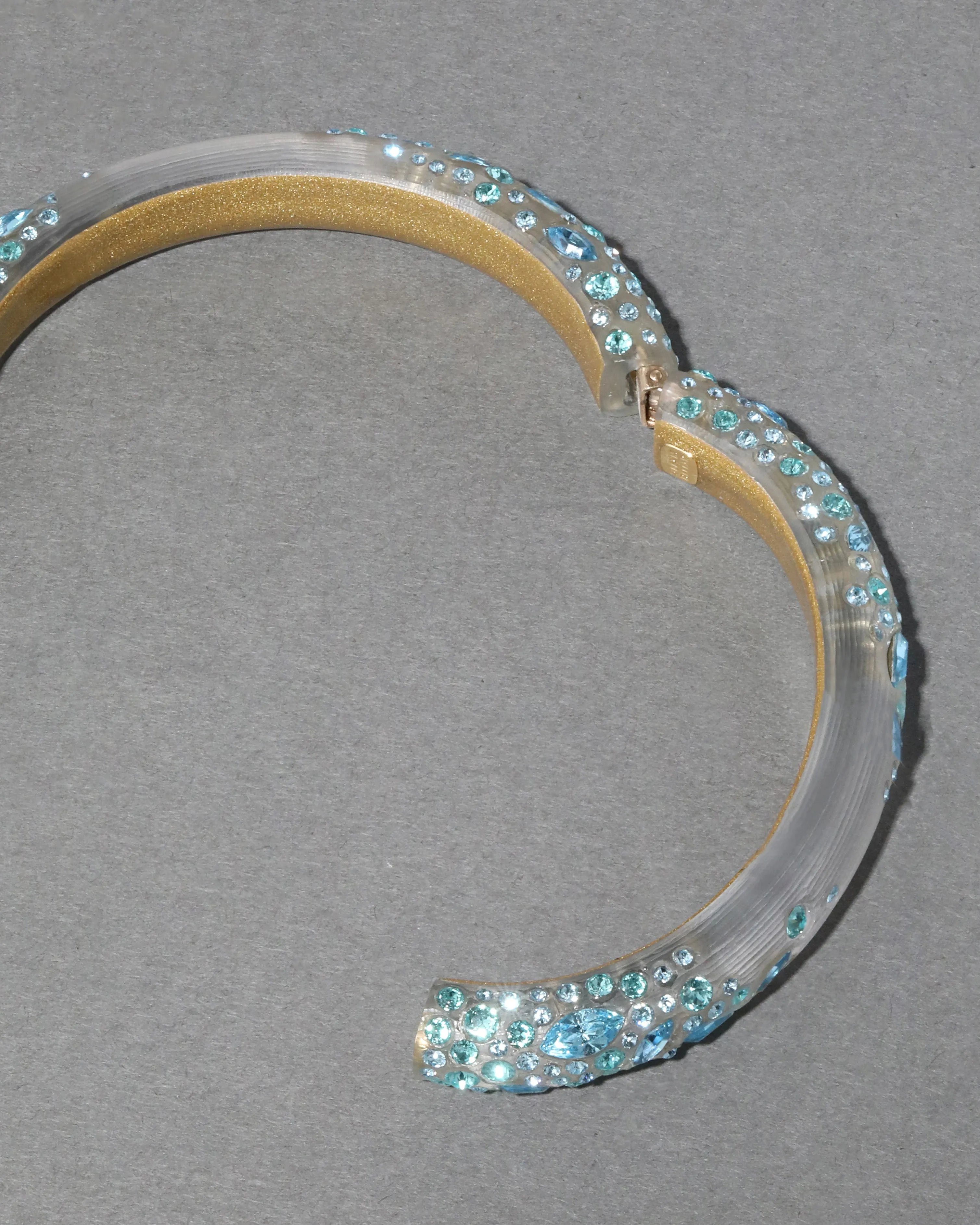 Confetti Crystal Lucite Skinny Hinge Bracelet- Pewter sold by Alexis Bittar product image thumbnail 4