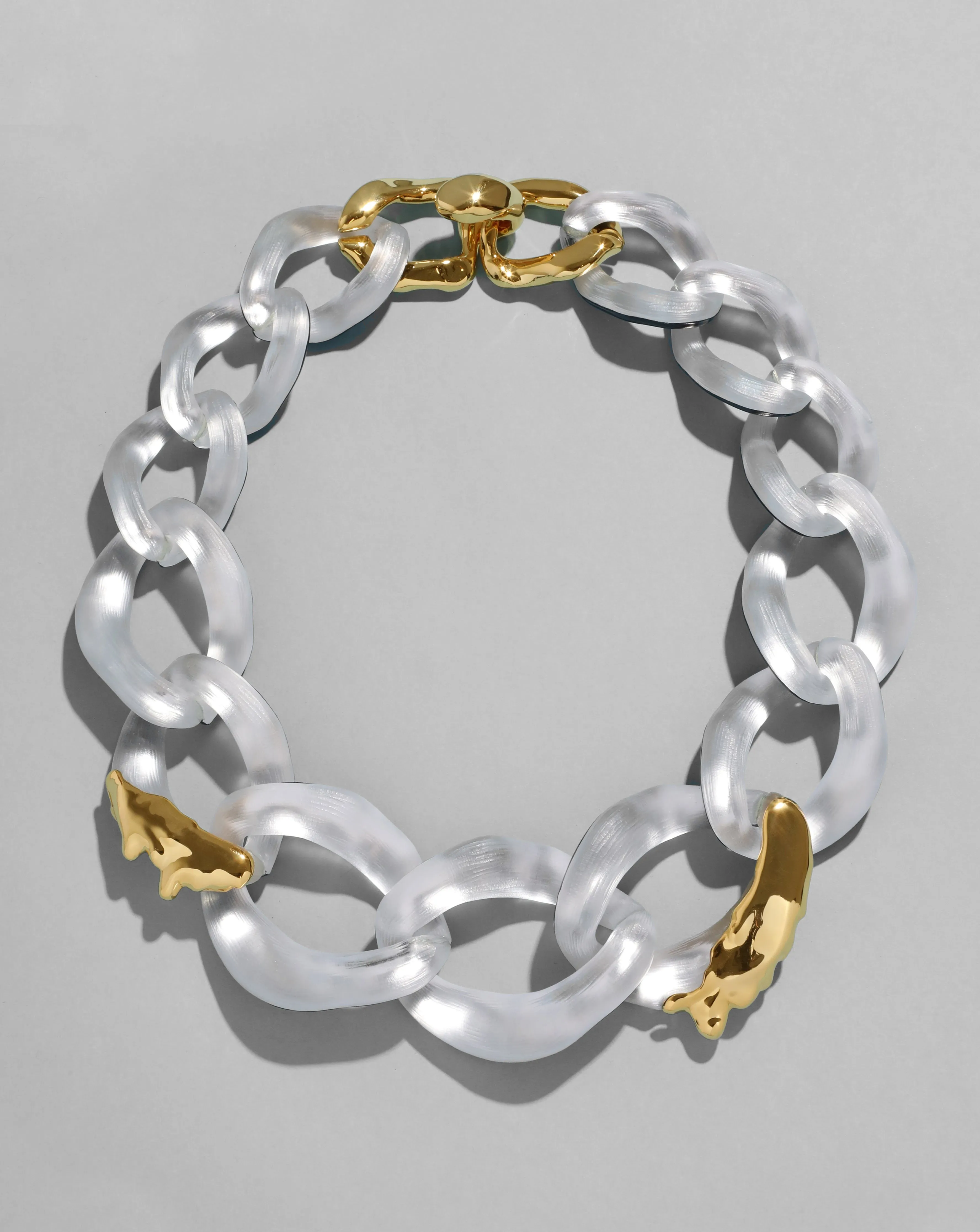 Lucite Molten X Large Link Necklace - Silver sold by Alexis Bittar