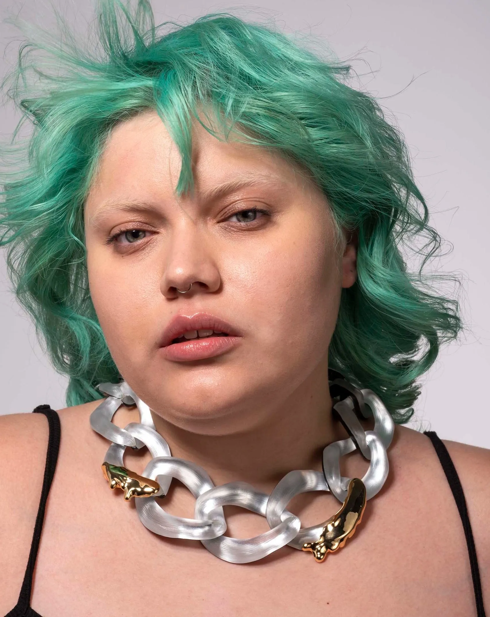 Lucite Molten X Large Link Necklace - Silver sold by Alexis Bittar product image thumbnail 2