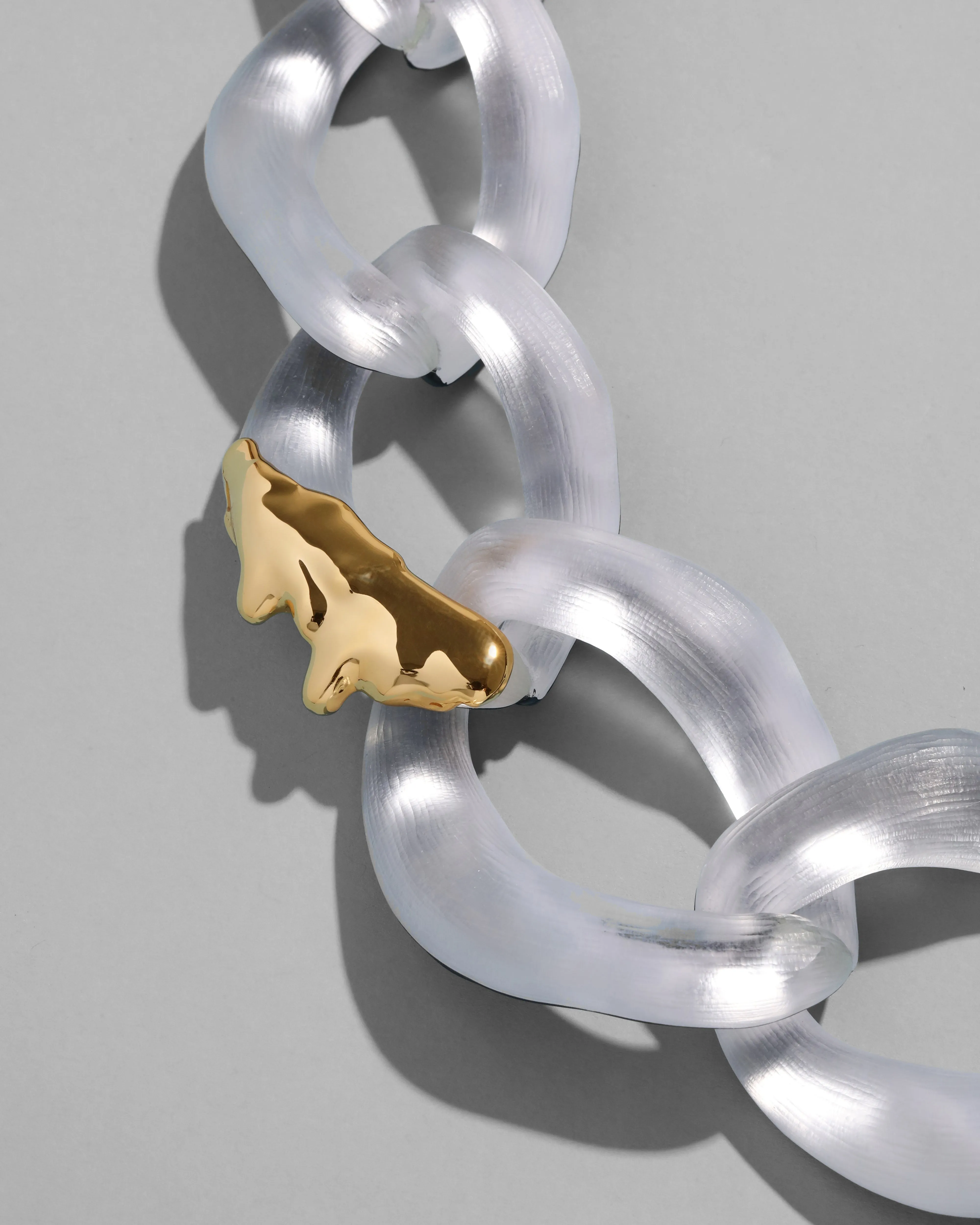 Lucite Molten X Large Link Necklace - Silver sold by Alexis Bittar product image thumbnail 3
