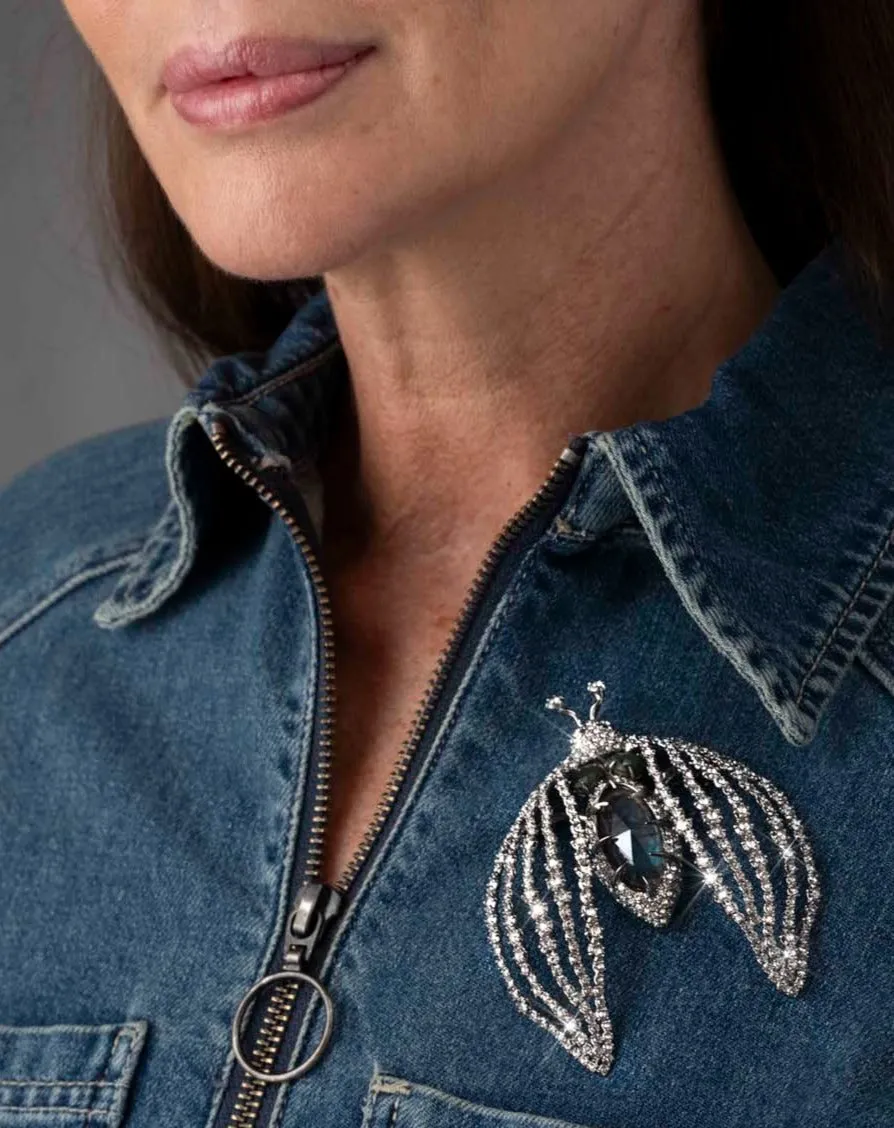 Punk Royale Crystal Flying Beetle Pin sold by Alexis Bittar product image thumbnail 5