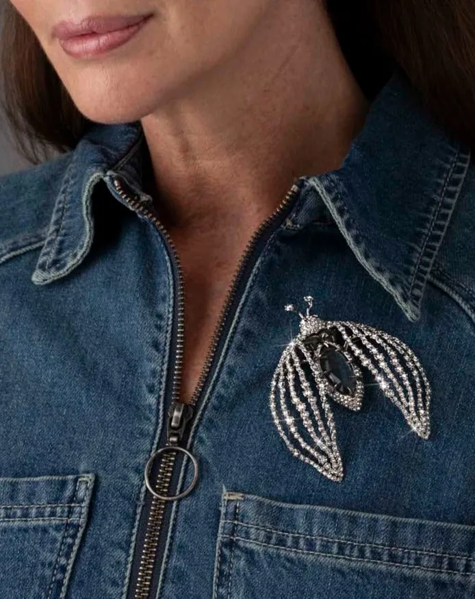 Punk Royale Crystal Flying Beetle Pin sold by Alexis Bittar product image thumbnail 2