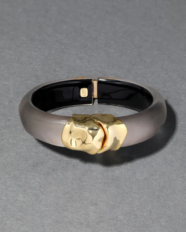 Molten Gold Lucite Hinge Bracelet- Chocolate sold by Alexis Bittar